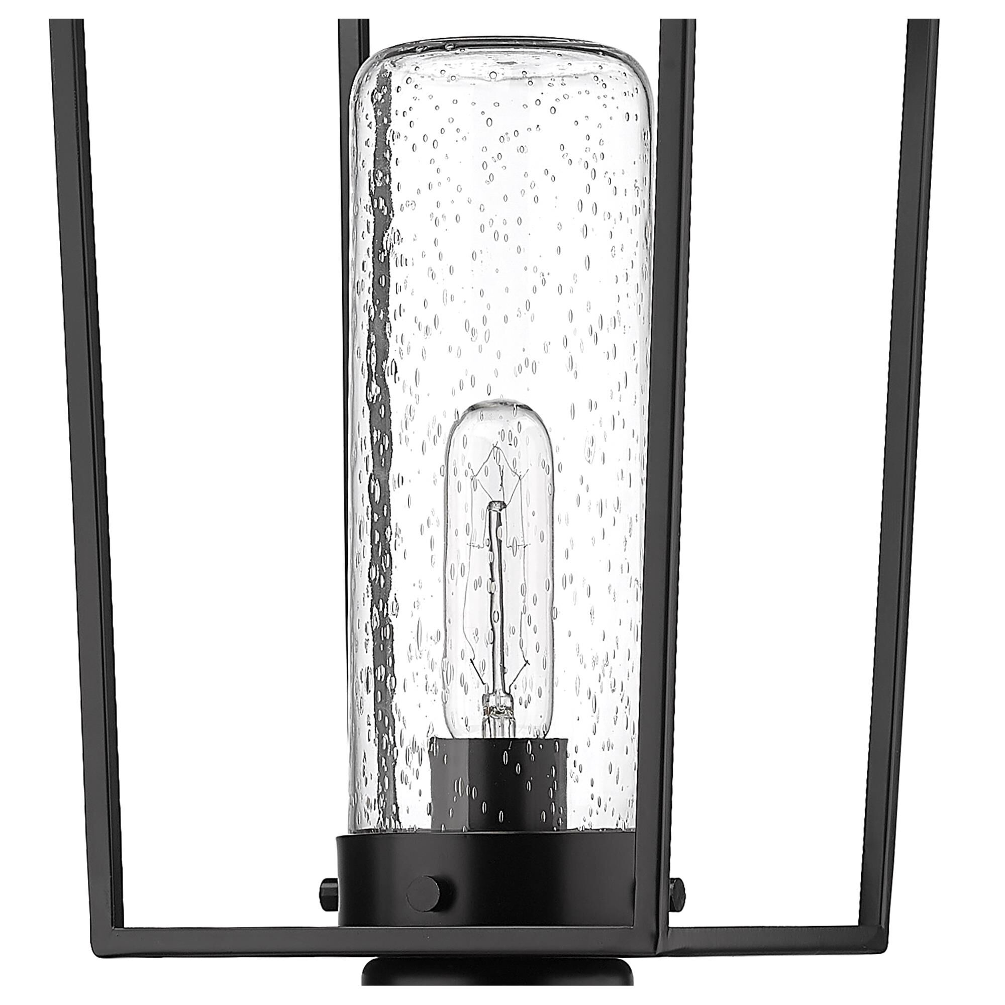 Shown in Black finish and Glass shade