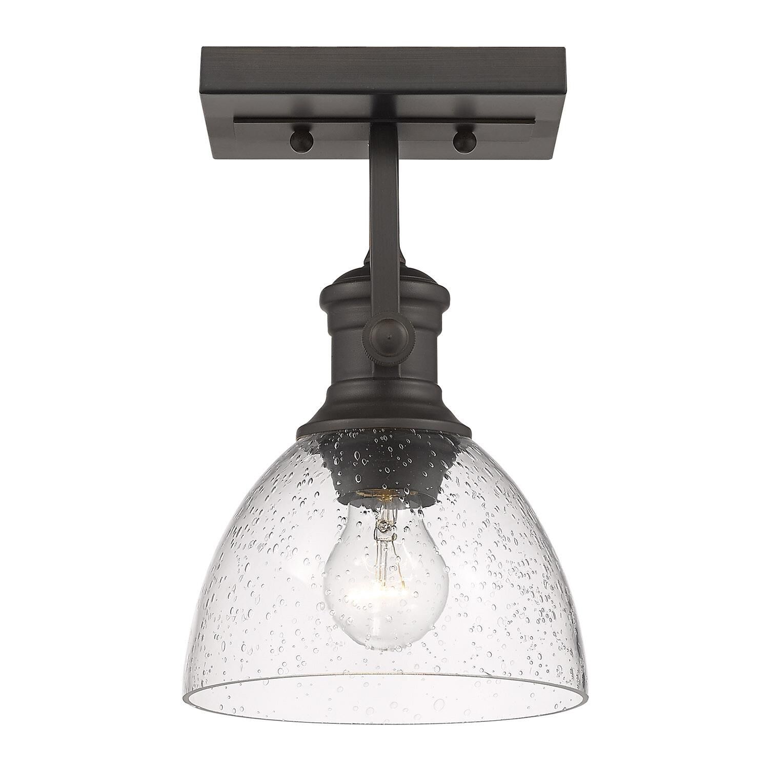 Hines 10 Inch Damp Rated Semi Flush Mount by Golden Lighting