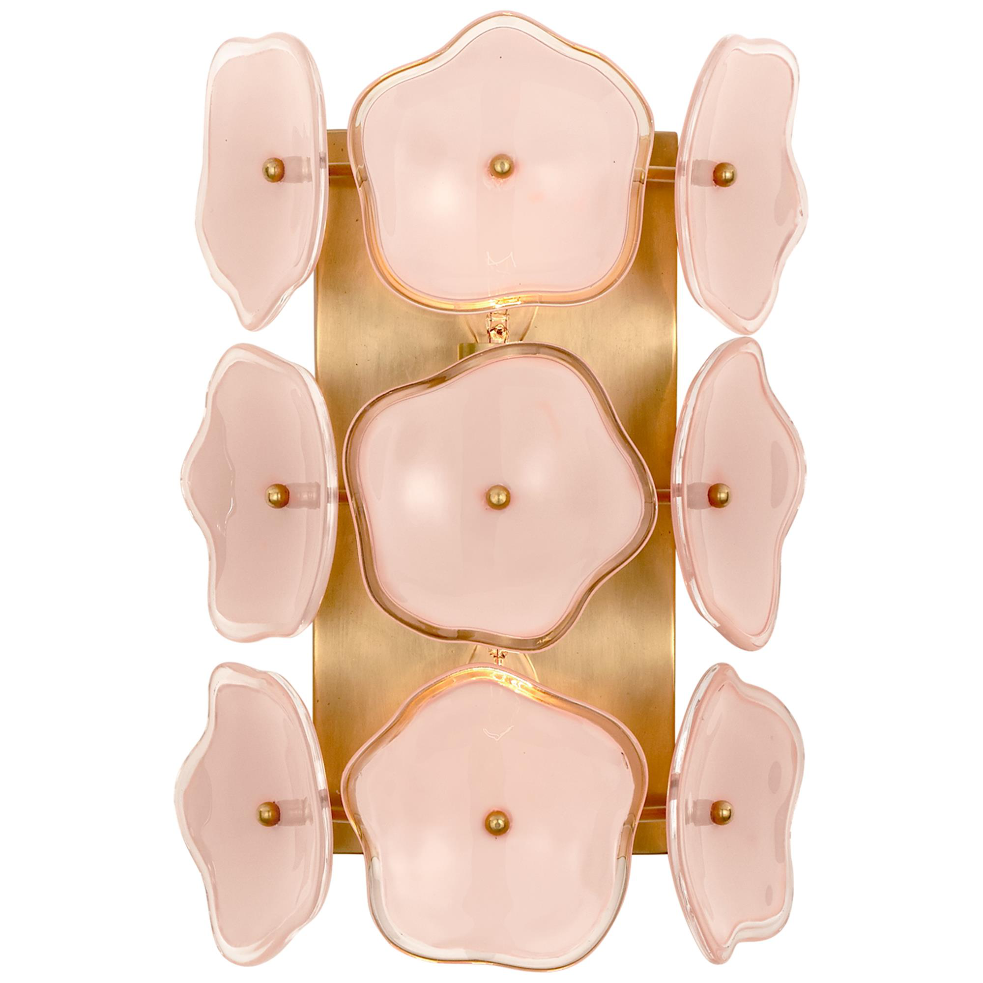 Shown in Soft Brass finish and Blush Tinted glass