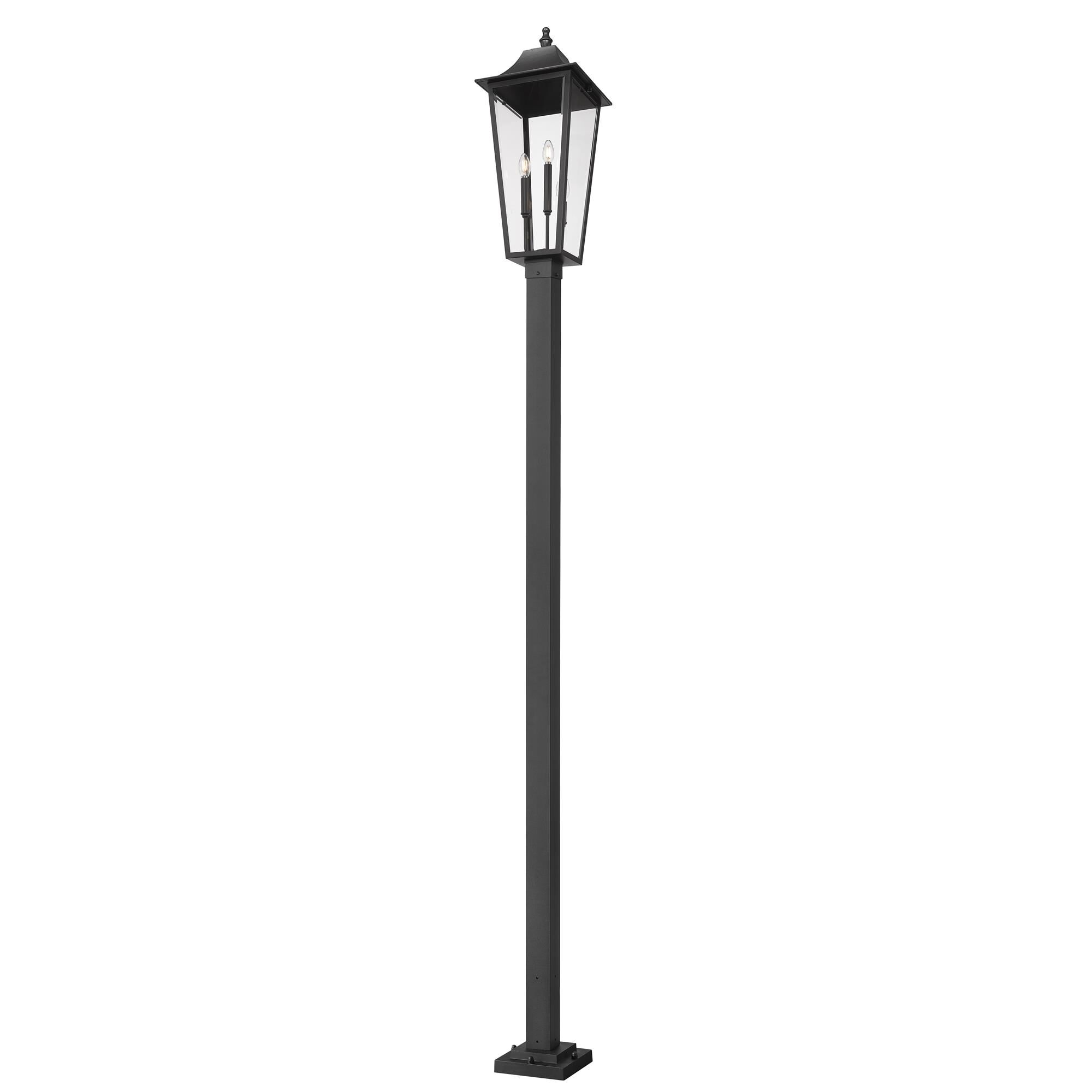 Shown in Black finish and Clear Beveled glass and Clear Beveled shade