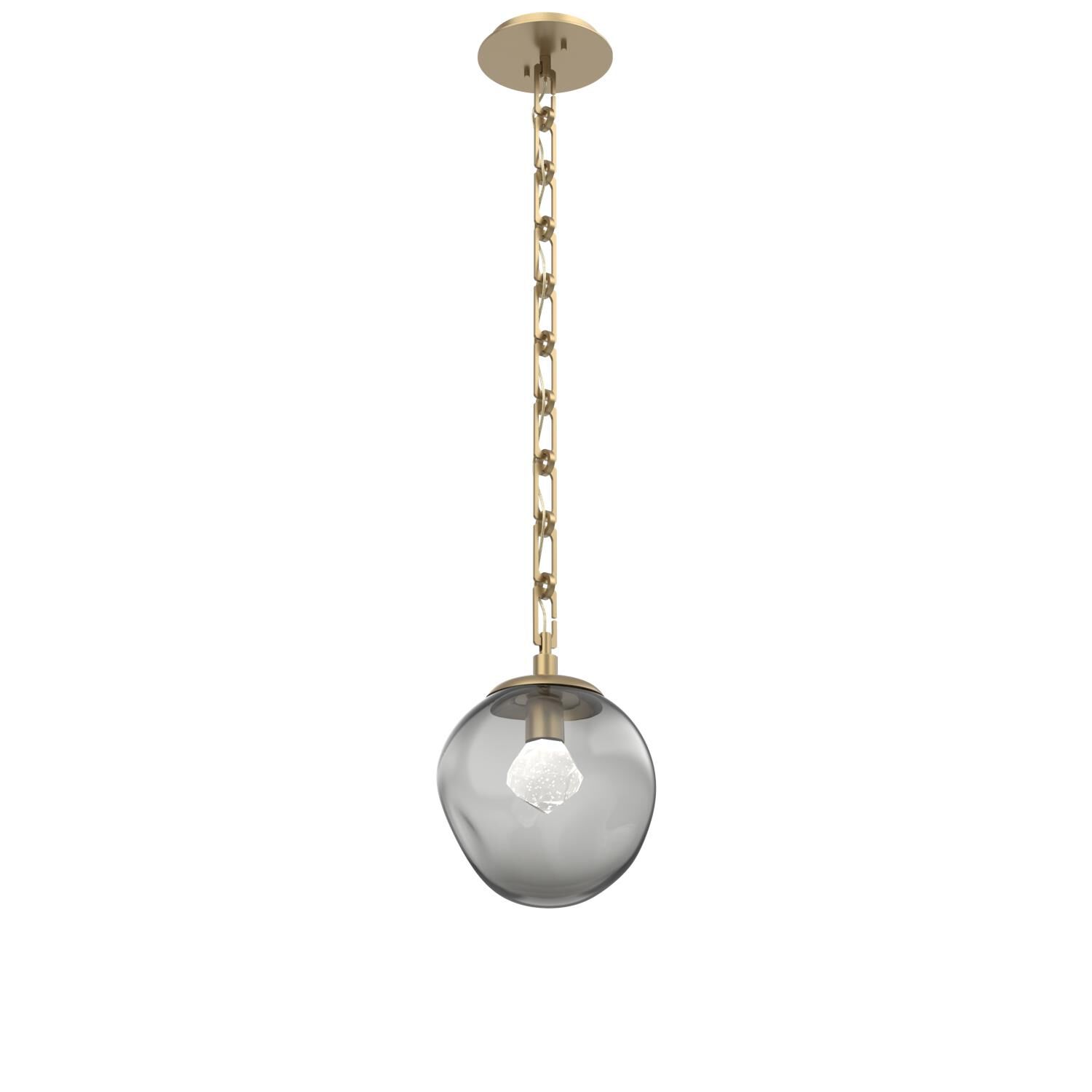 Shown in Gilded Brass finish and Smoke with Faceted Gem glass