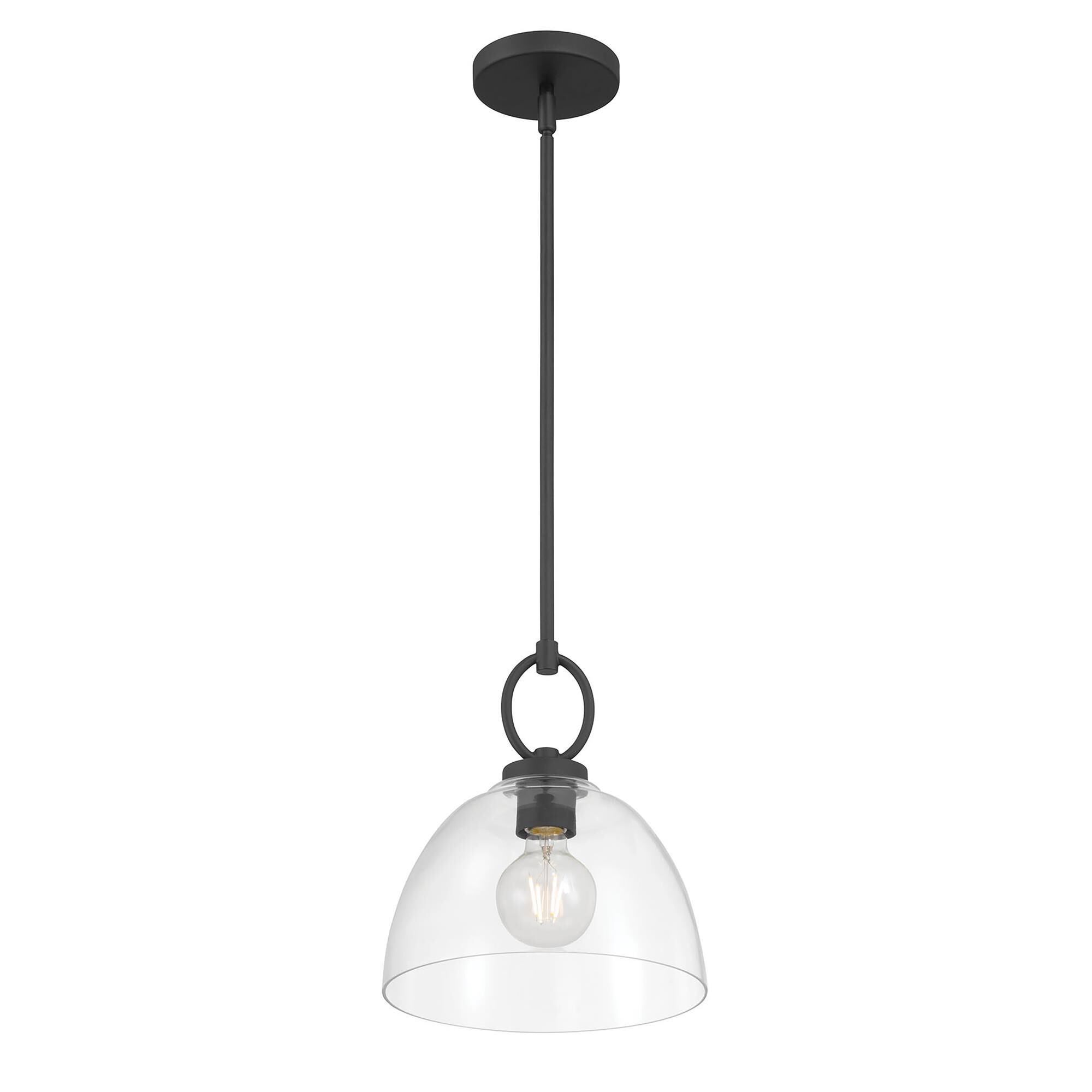 Shown in Matte Black finish and Clear glass