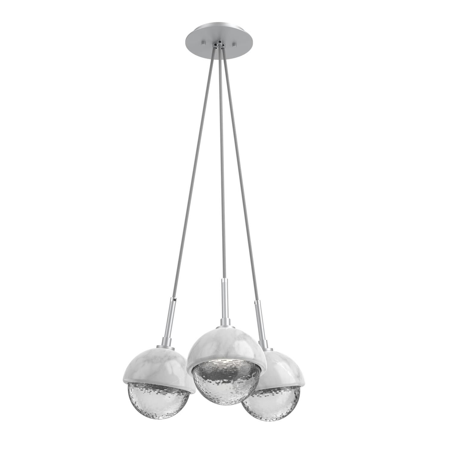 Shown in Classic Silver finish and Clear glass and White Marble accent