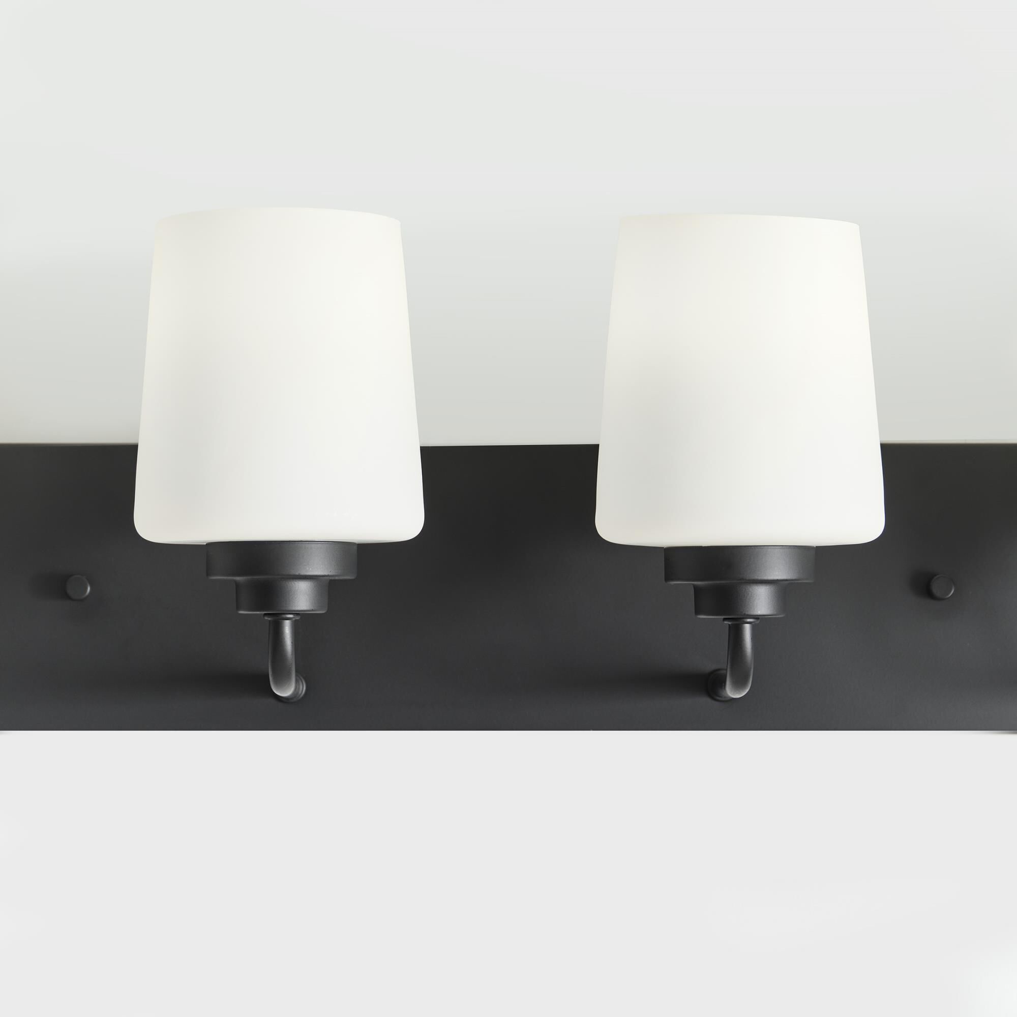 Shown in Midnight Black finish and Etched with White Inside glass