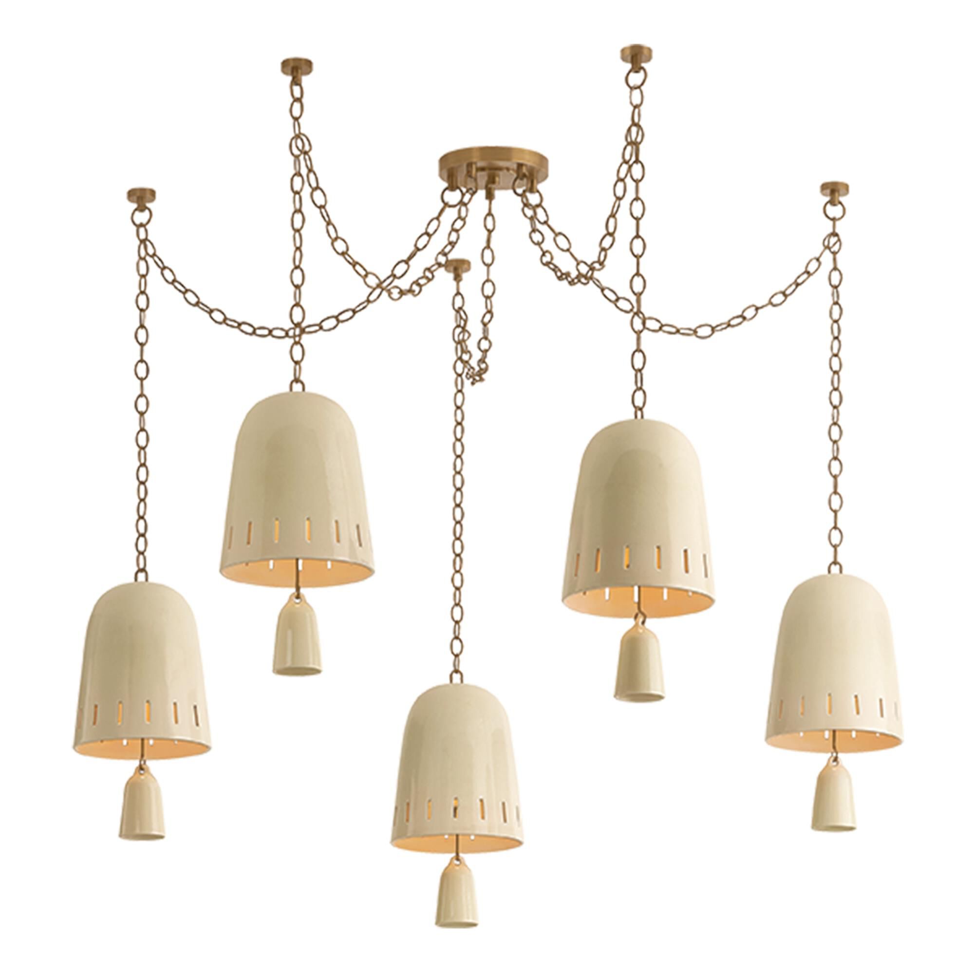 Shown in Patina Brass and Ceramic Ivory Crackle finish and Ivory Crackle Ceramic shade