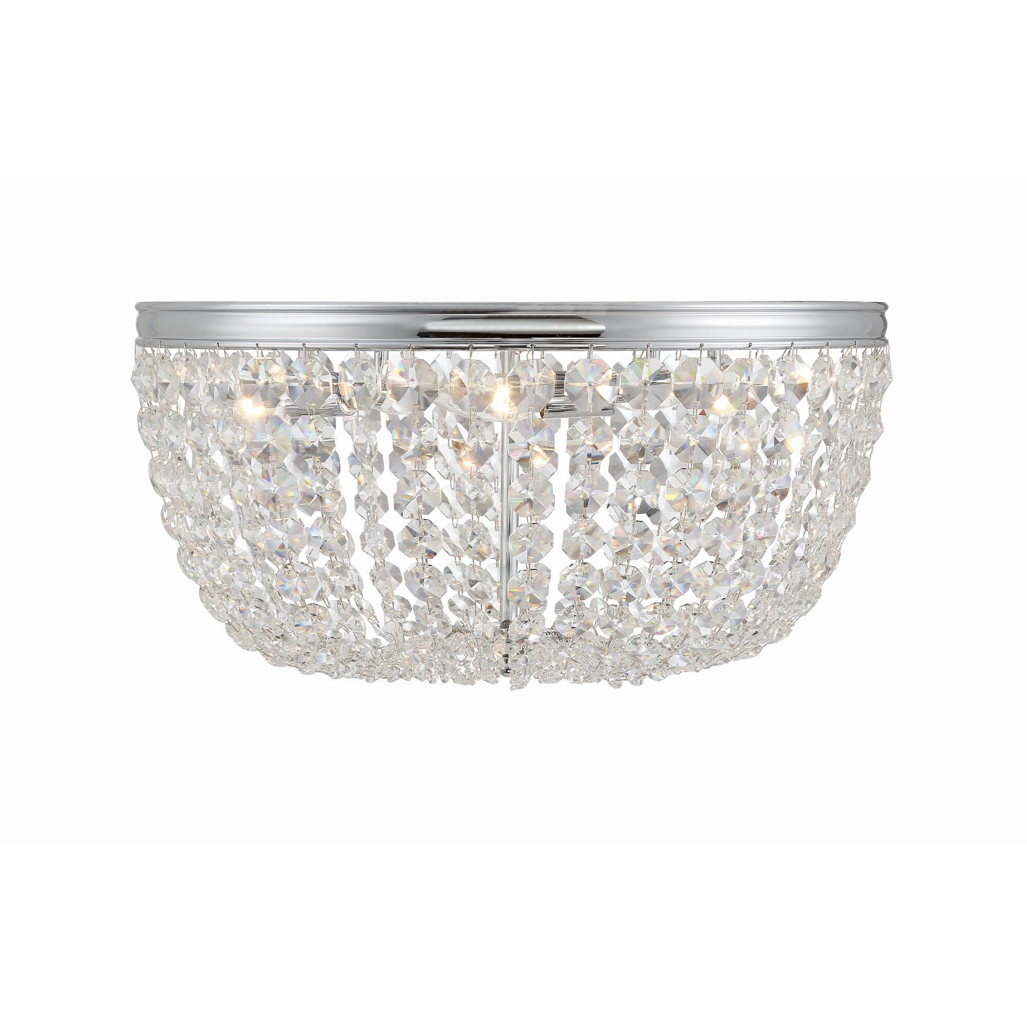 Shown in Polished Chrome finish and Hand Cut crystal