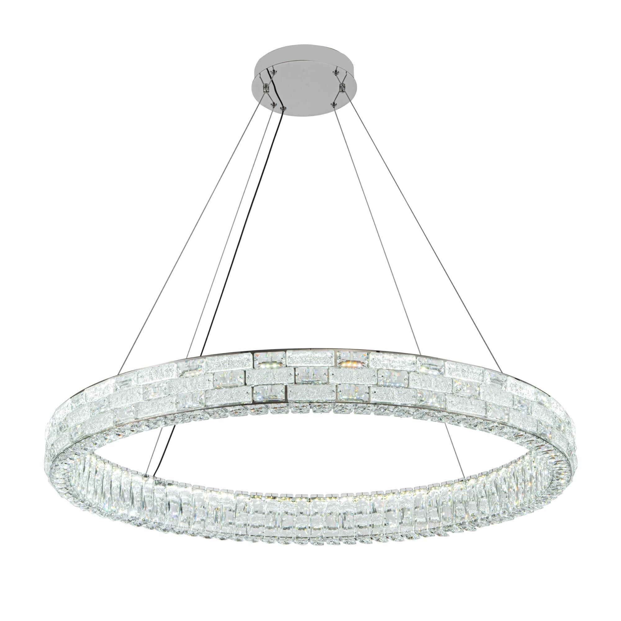 Shown in Chrome finish and Crystal glass