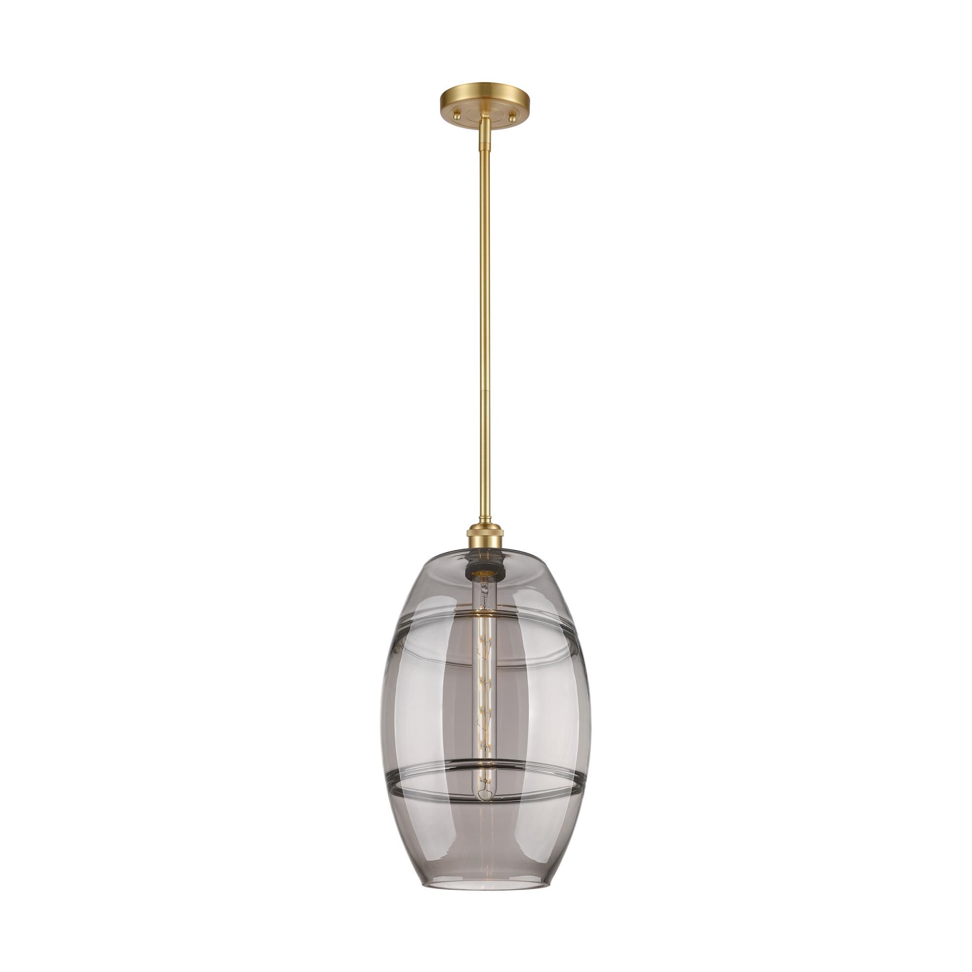 Shown in Satin Gold finish and Light Smoke glass