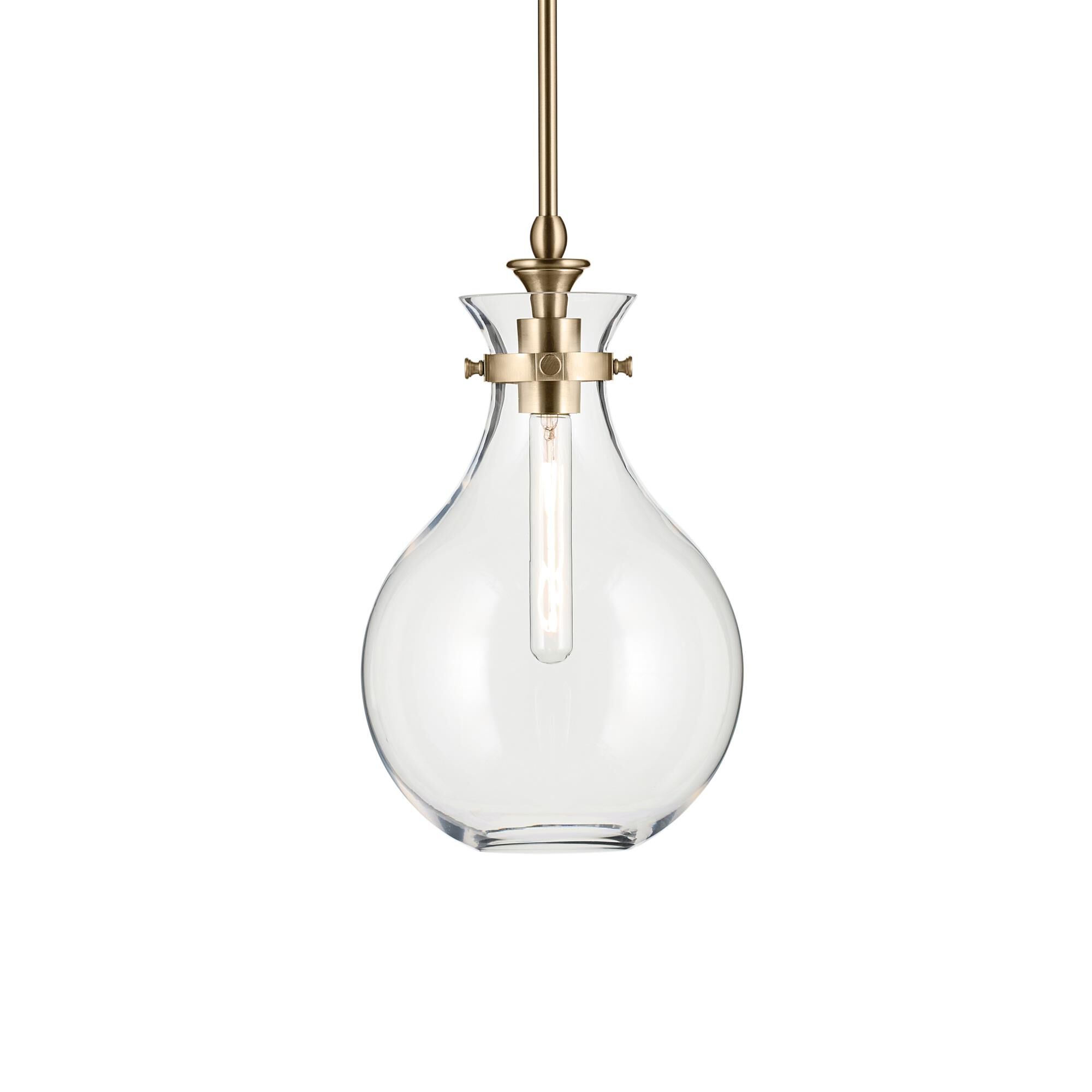 Shown in Champagne Bronze finish and Clear glass