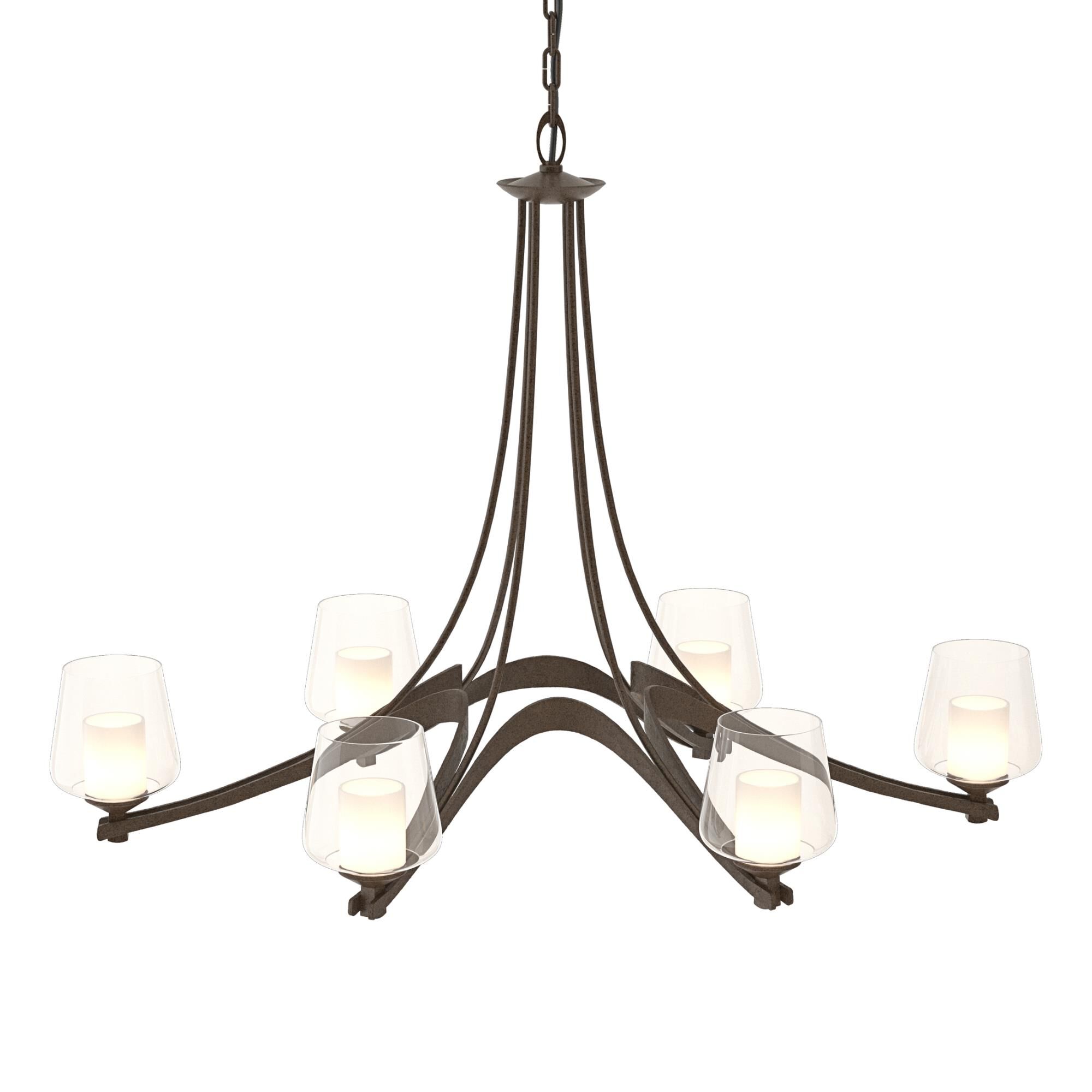 Oval 38 Inch 6 Light Chandelier by Hubbardton Forge