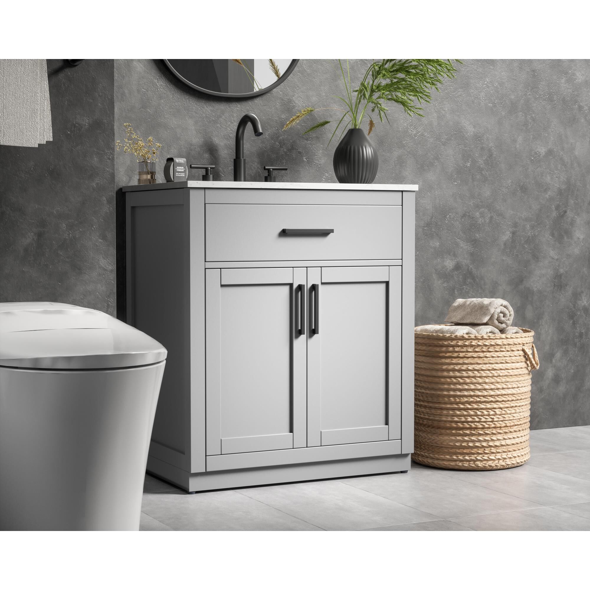 Shown in Grey finish