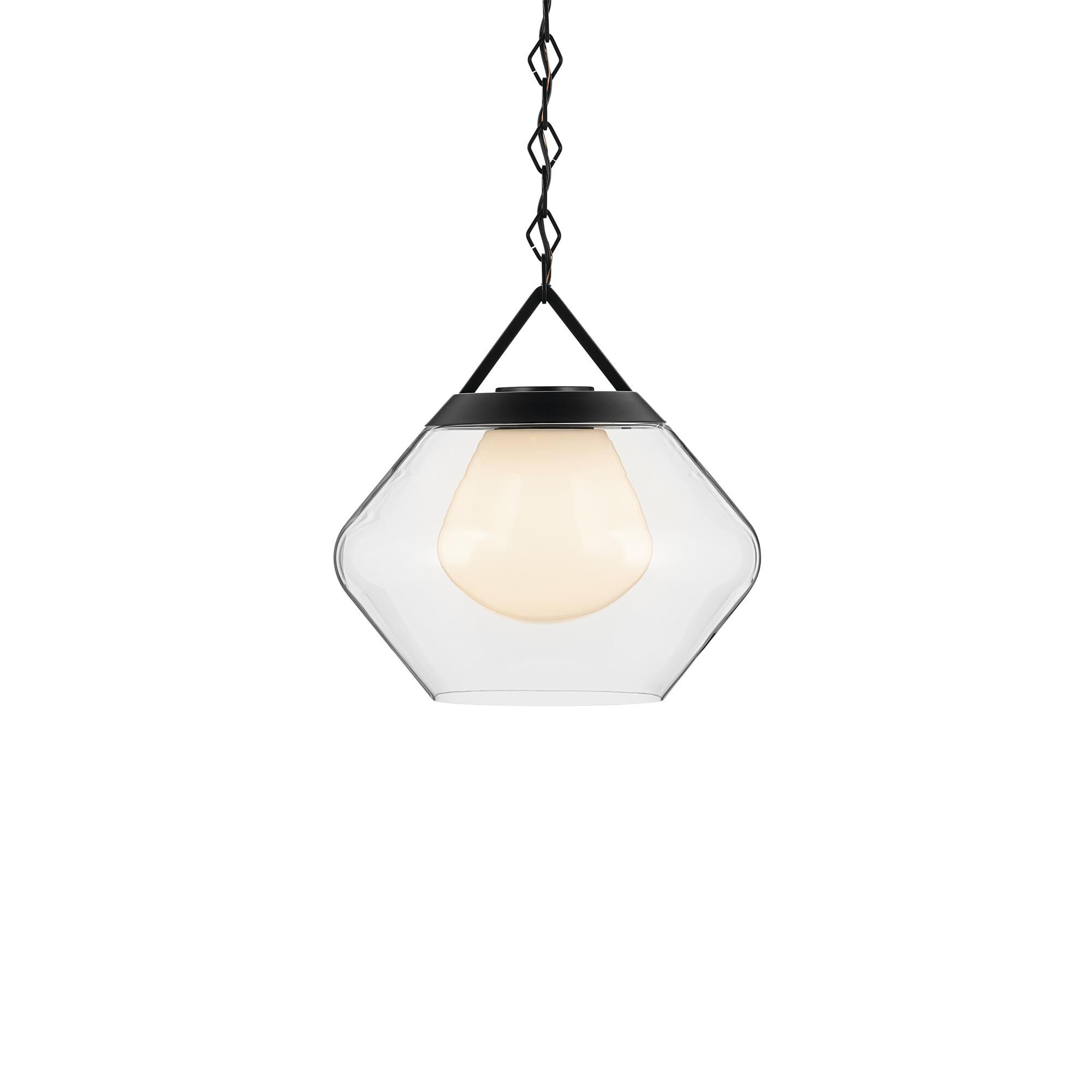 Shown in Black finish and Clear Outer Glass with Opal Interior glass
