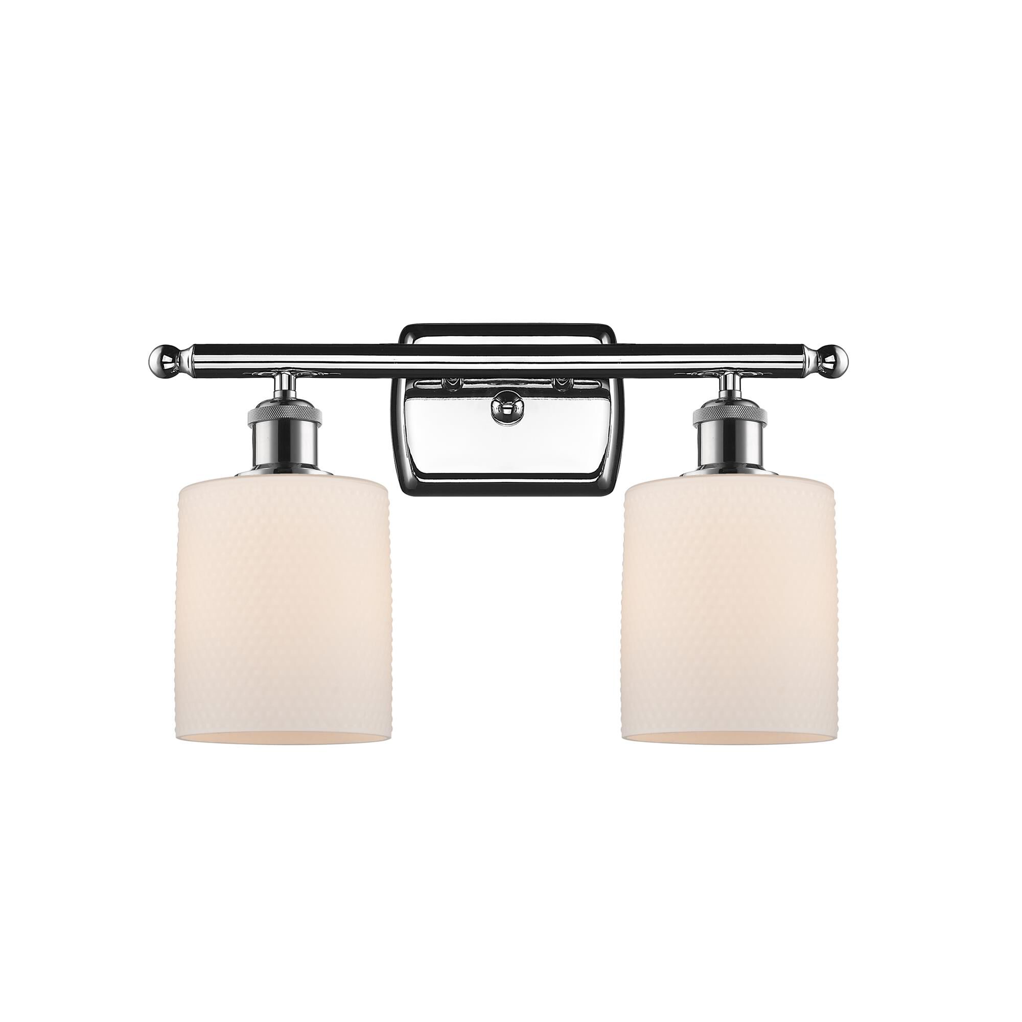Shown in Polished Chrome finish and Matte White - Drum glass