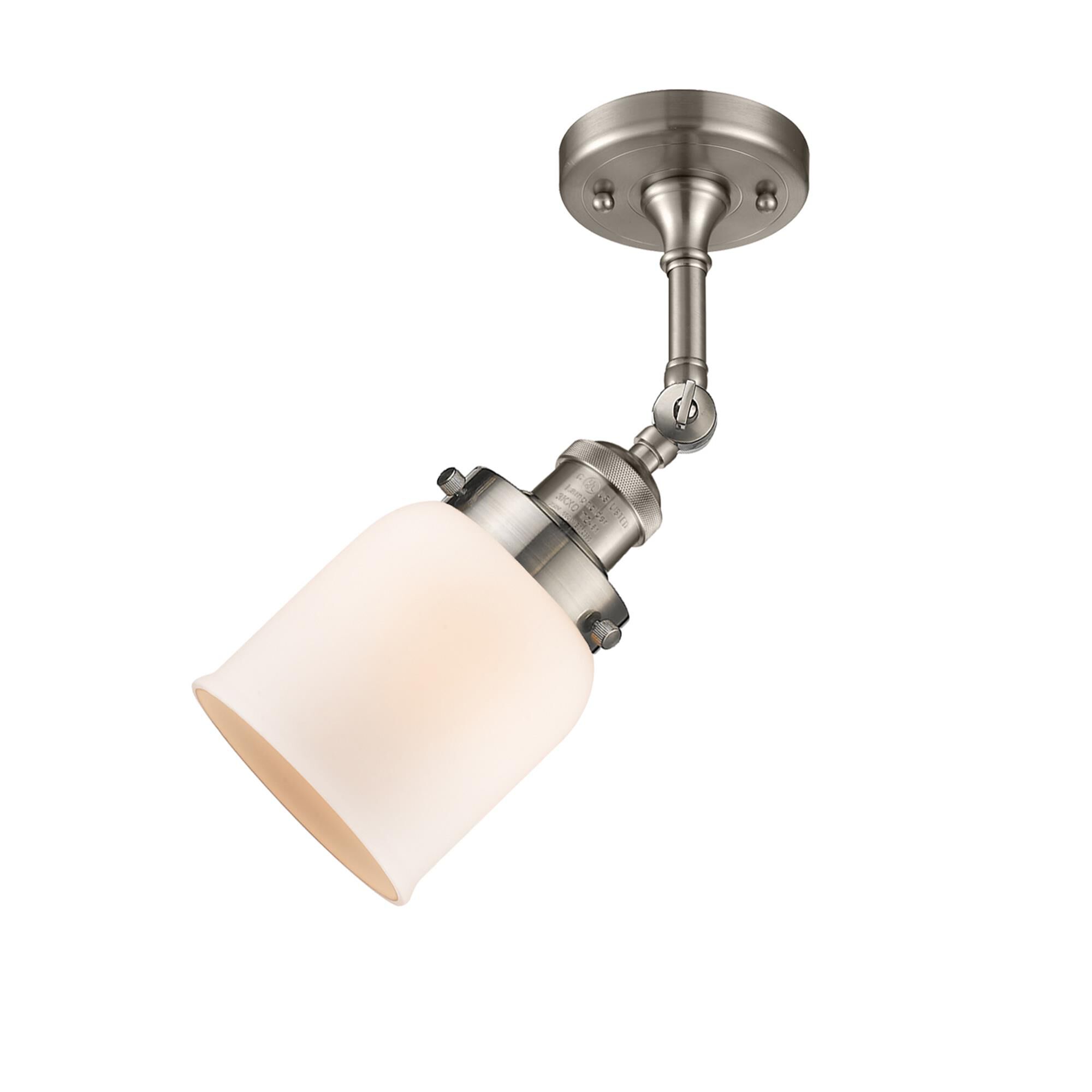 Shown in Brushed Satin Nickel finish and Matte White Cased glass