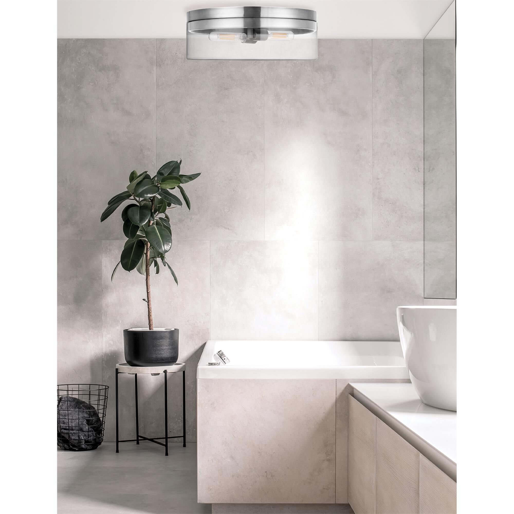 Shown in Polished Chrome finish and Clear glass