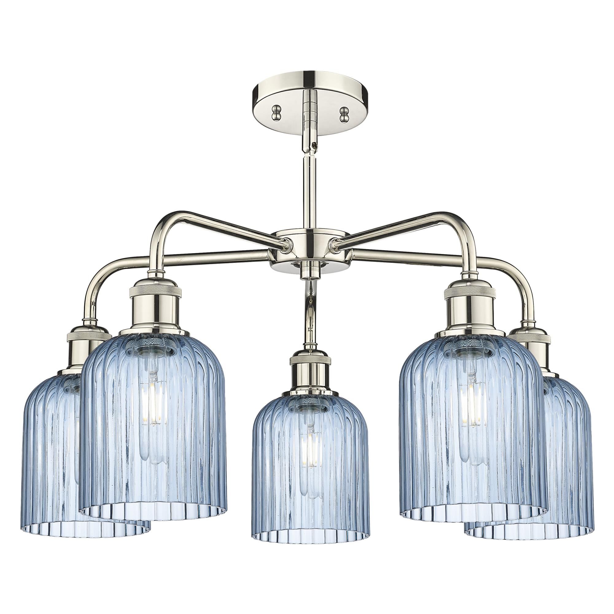 Shown in Polished Nickel finish and Princess Blue shade