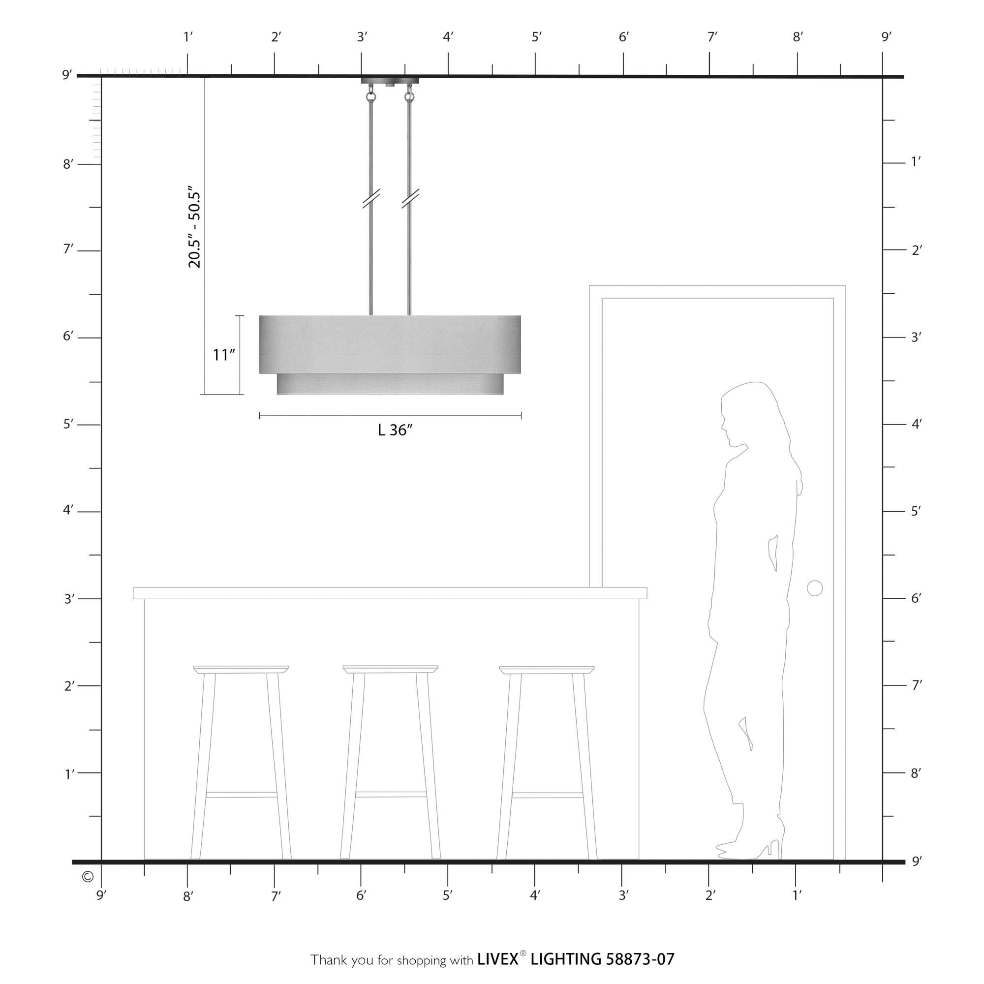 Bellingham 36 Inch Linear Suspension Light by Livex Lighting
