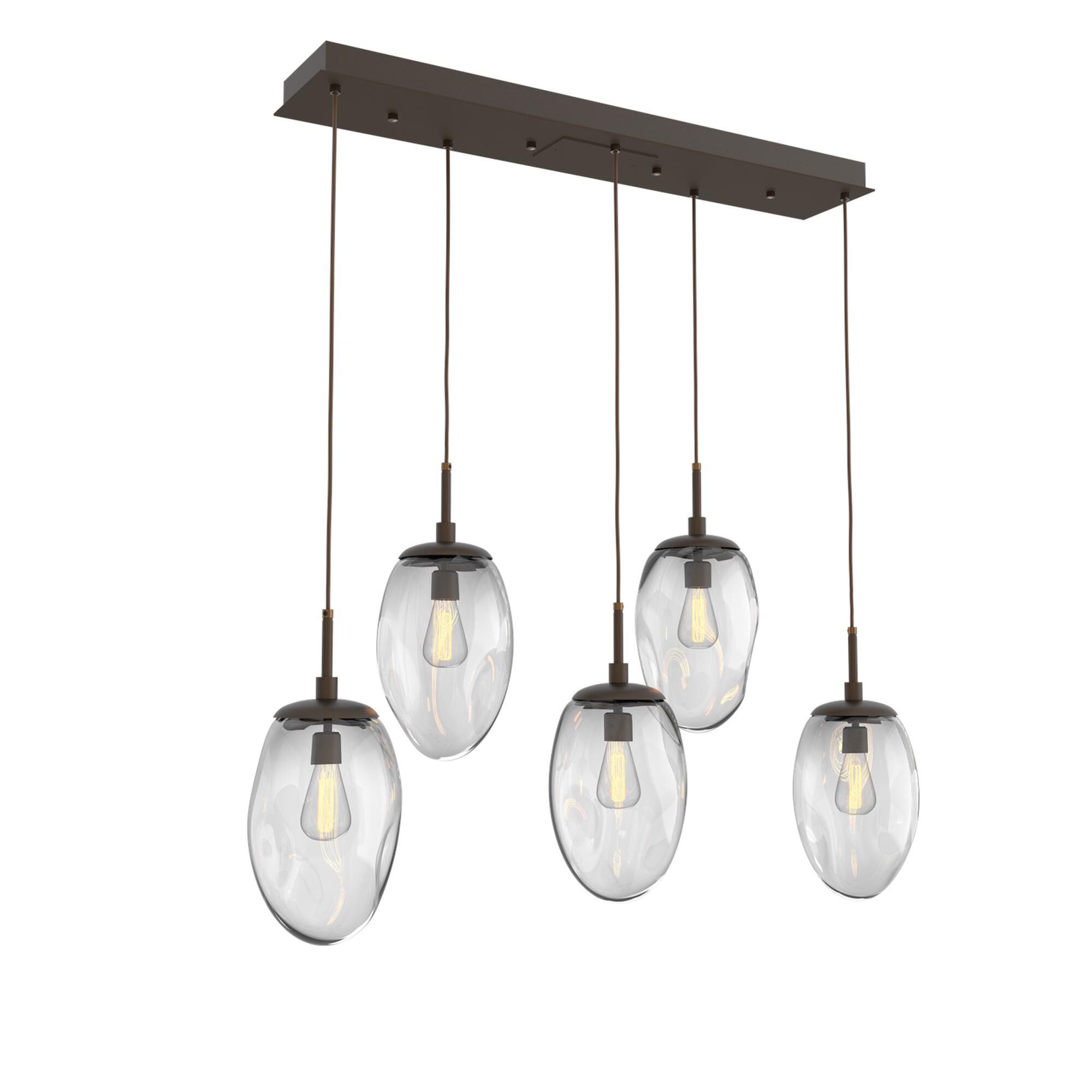 Shown in Flat Bronze finish and Blown Clear glass
