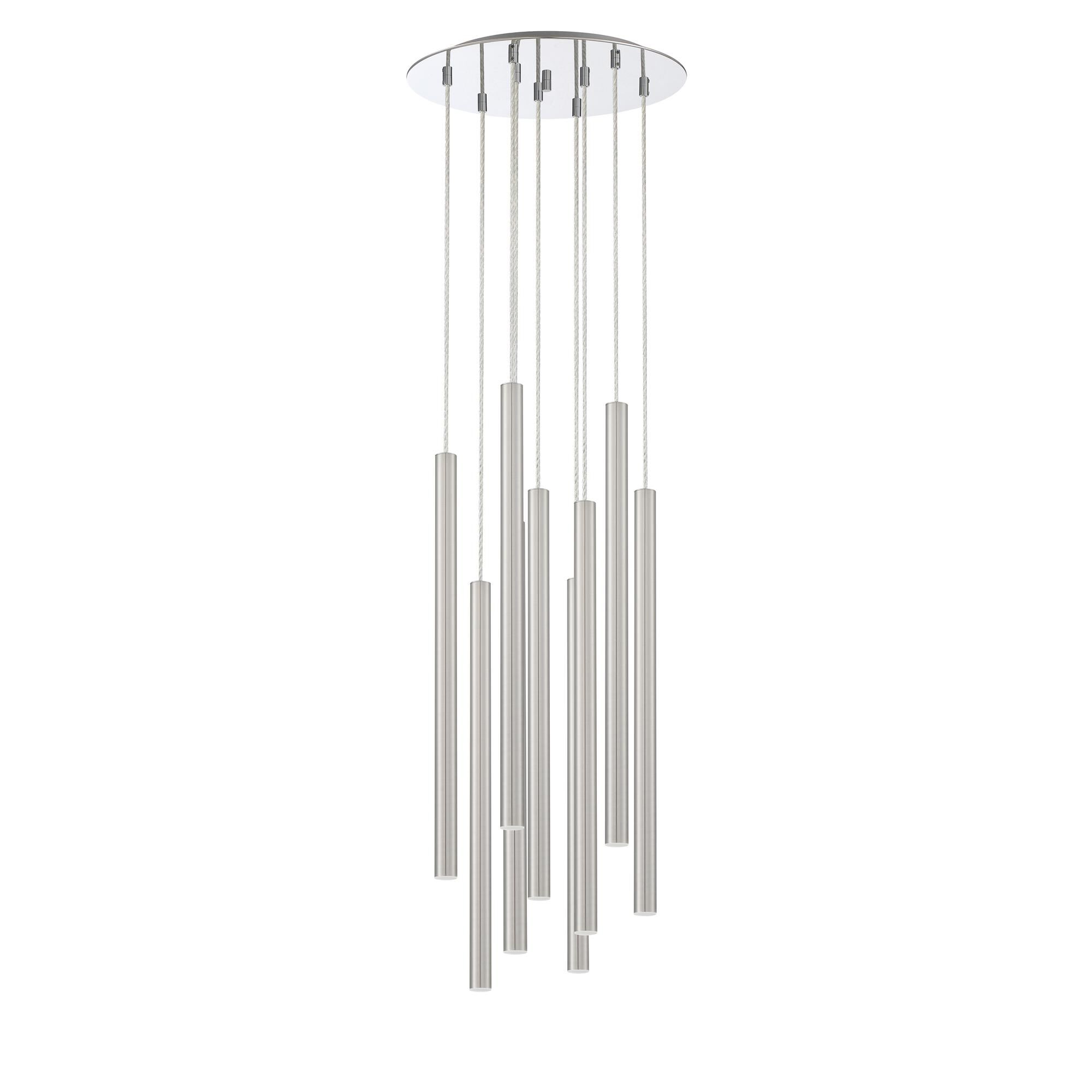 Shown in Chrome finish and Steel glass and Steel shade