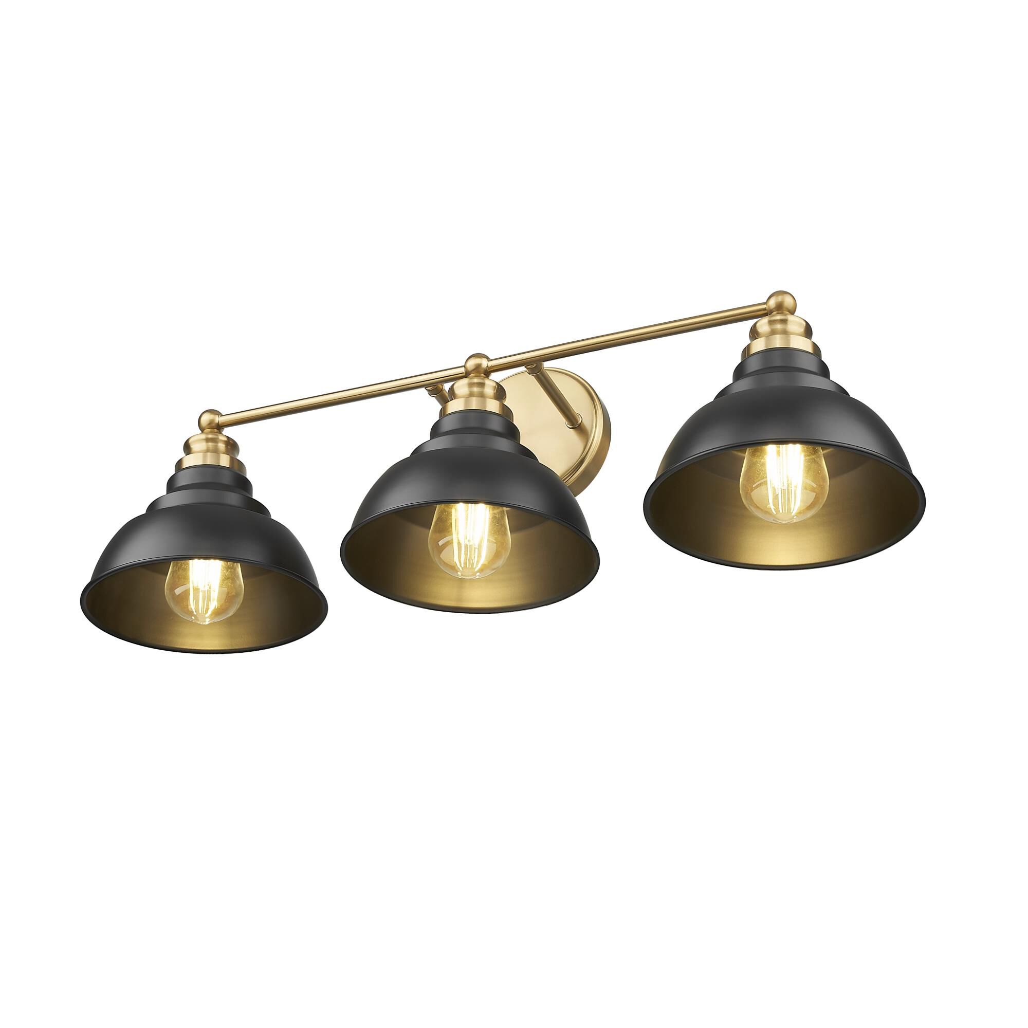 Shown in Matte Black And Brass finish and Black Metal s shade
