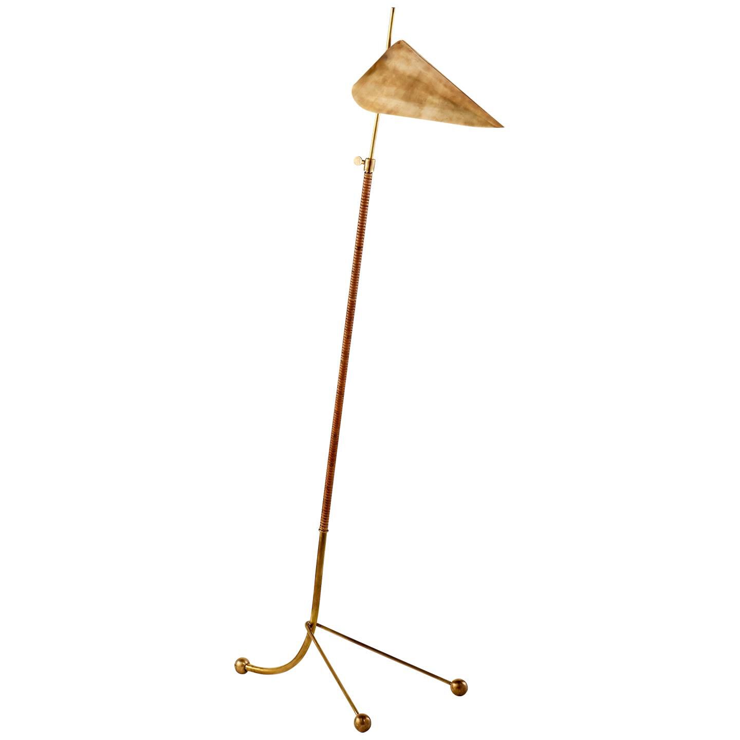 Shown in Hand-Rubbed Antique Brass finish and Antique Brass shade