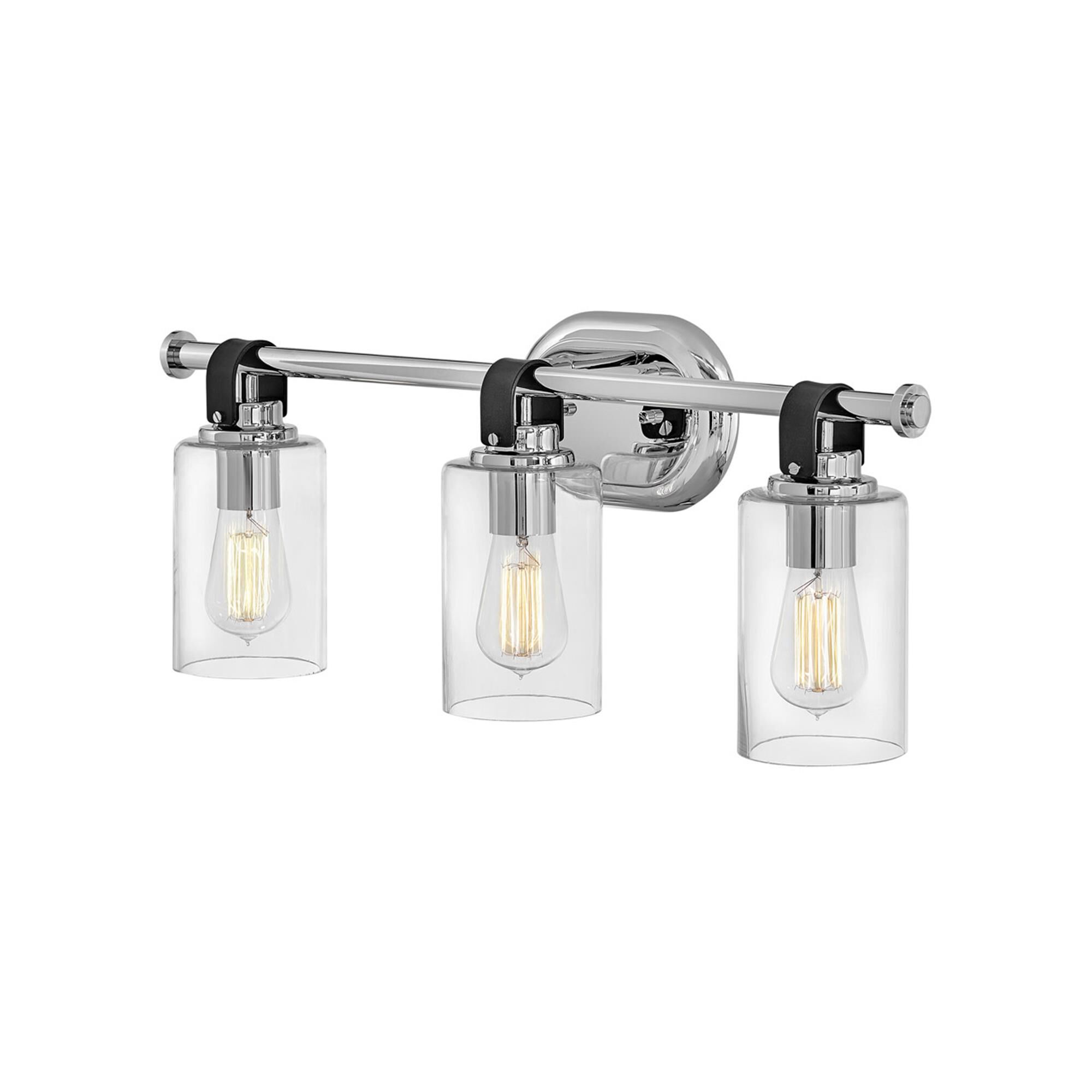 Shown in Chrome finish and Clear glass