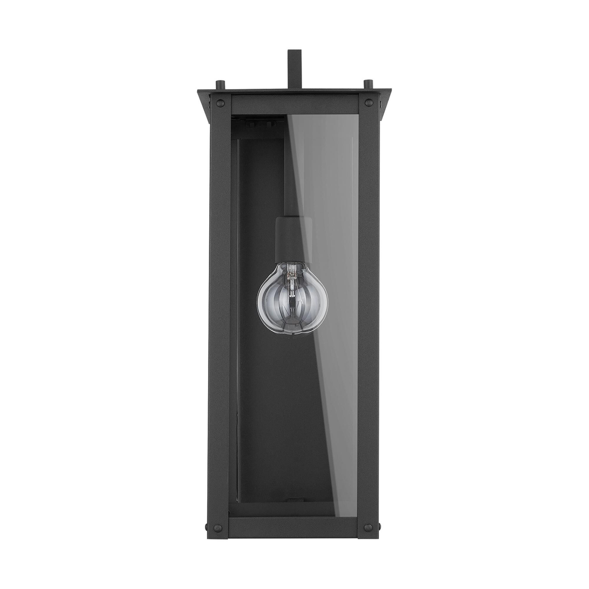 Shown in Black finish and Clear glass