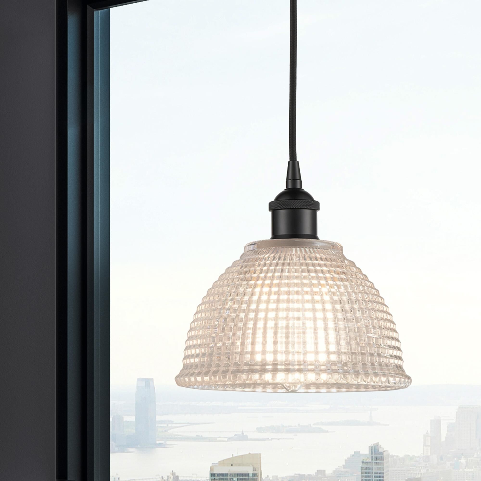 Shown in Matte Black finish and Clear glass