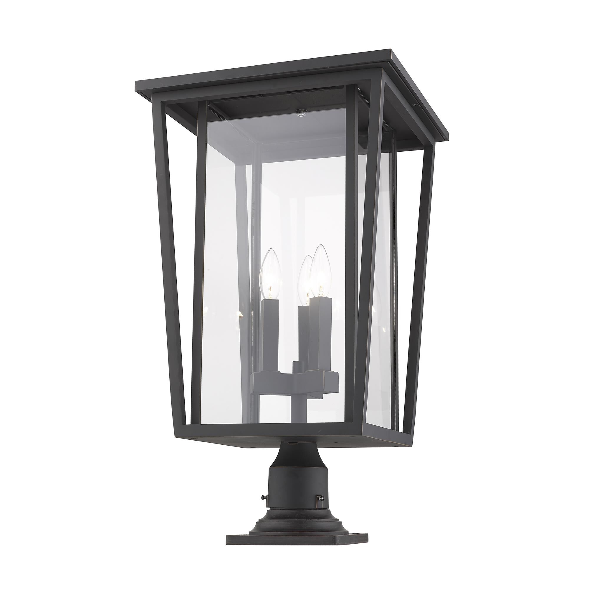 Seoul 25 Inch Tall 3 Light Outdoor Pier Lamp by Z-Lite