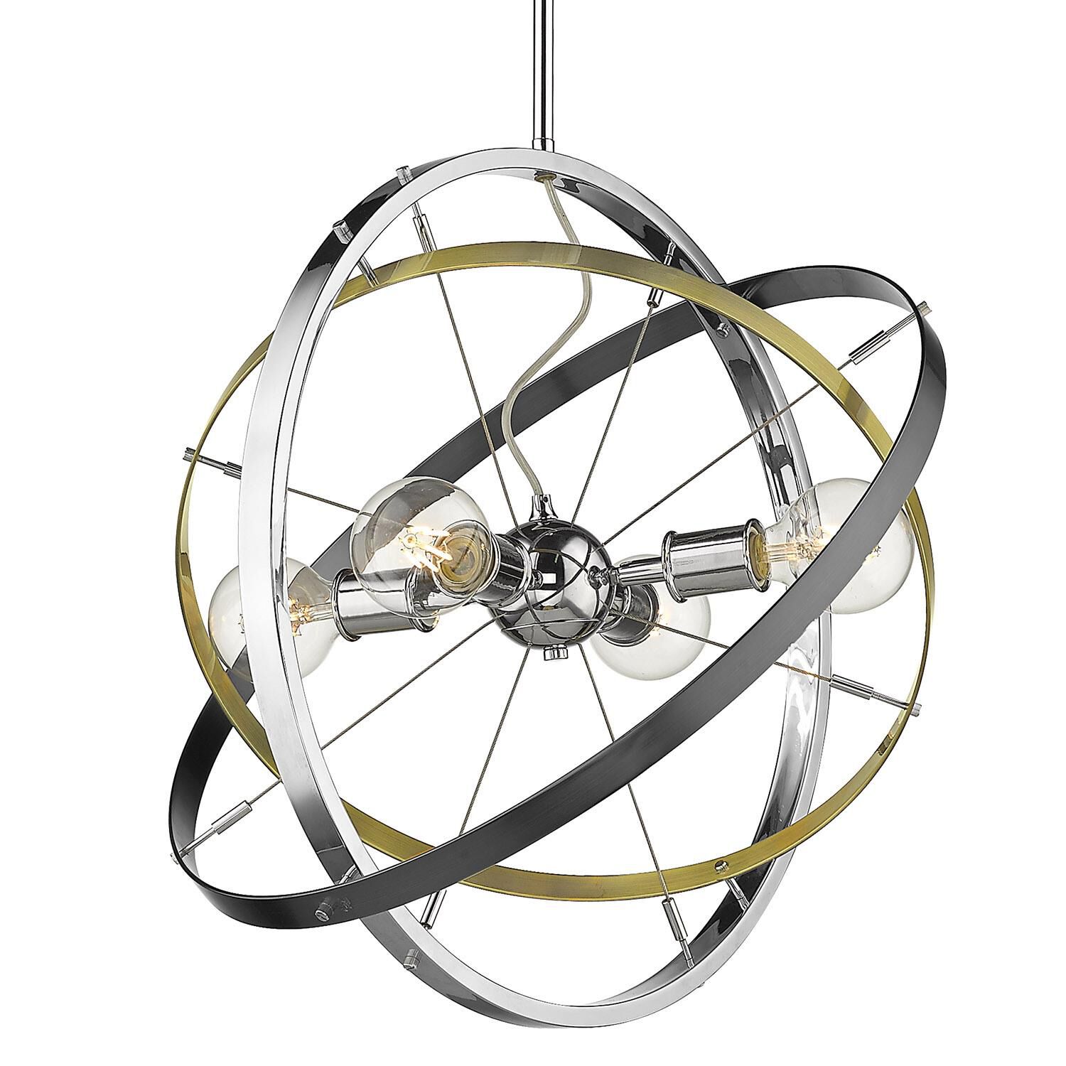 Atom 22 Inch 4 Light Mini Chandelier by Golden Lighting