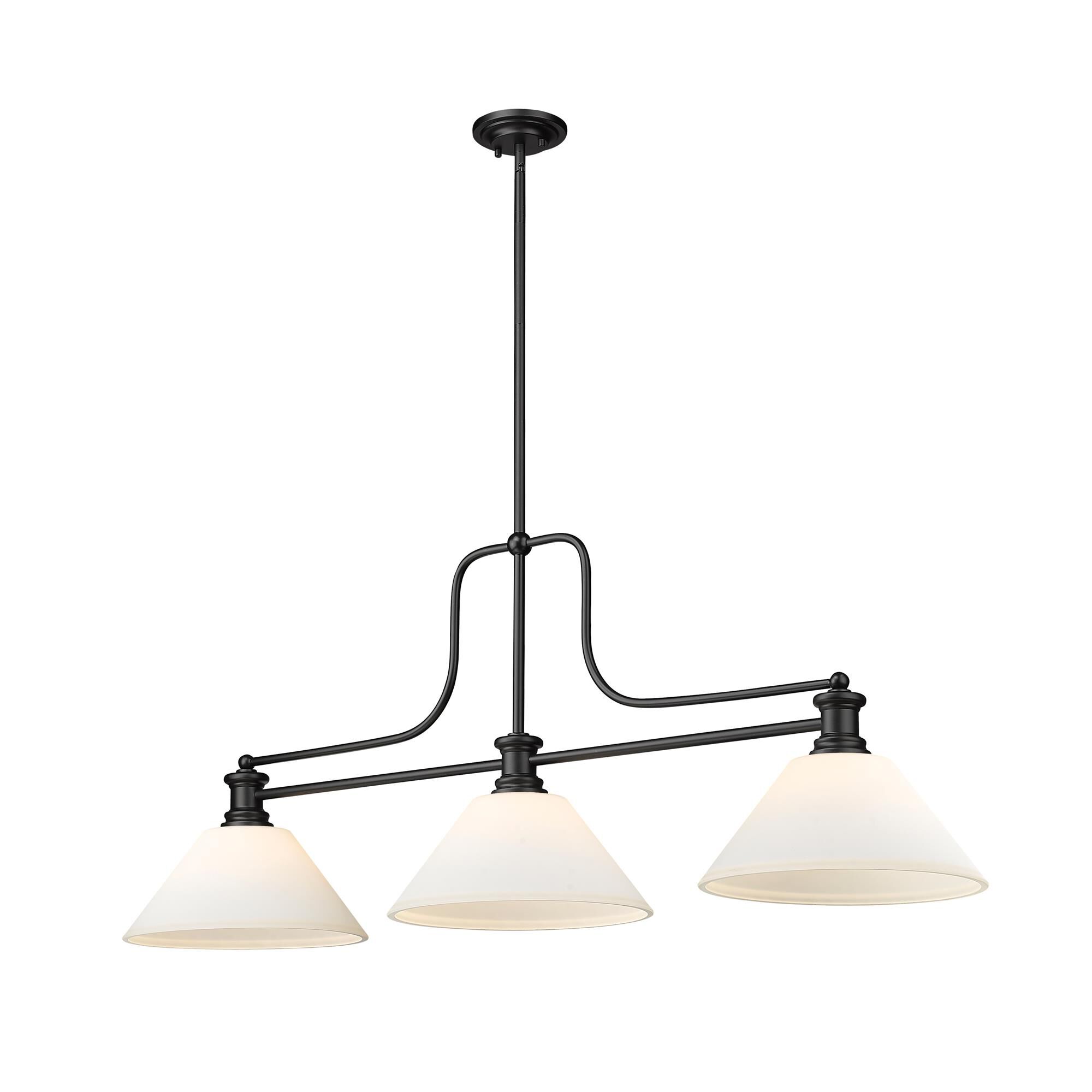 Shown in Matte Black finish and Matte Opal glass