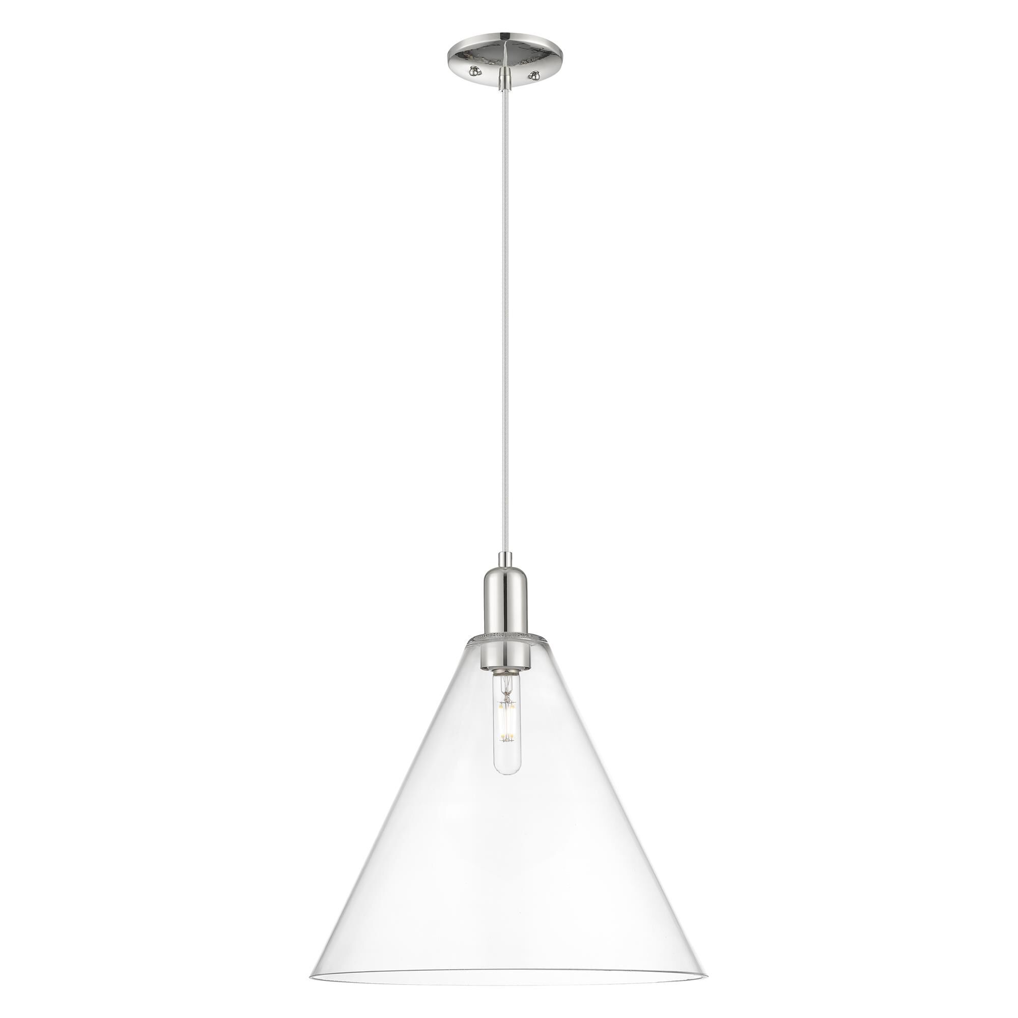 Shown in Polished Nickel finish and Clear glass