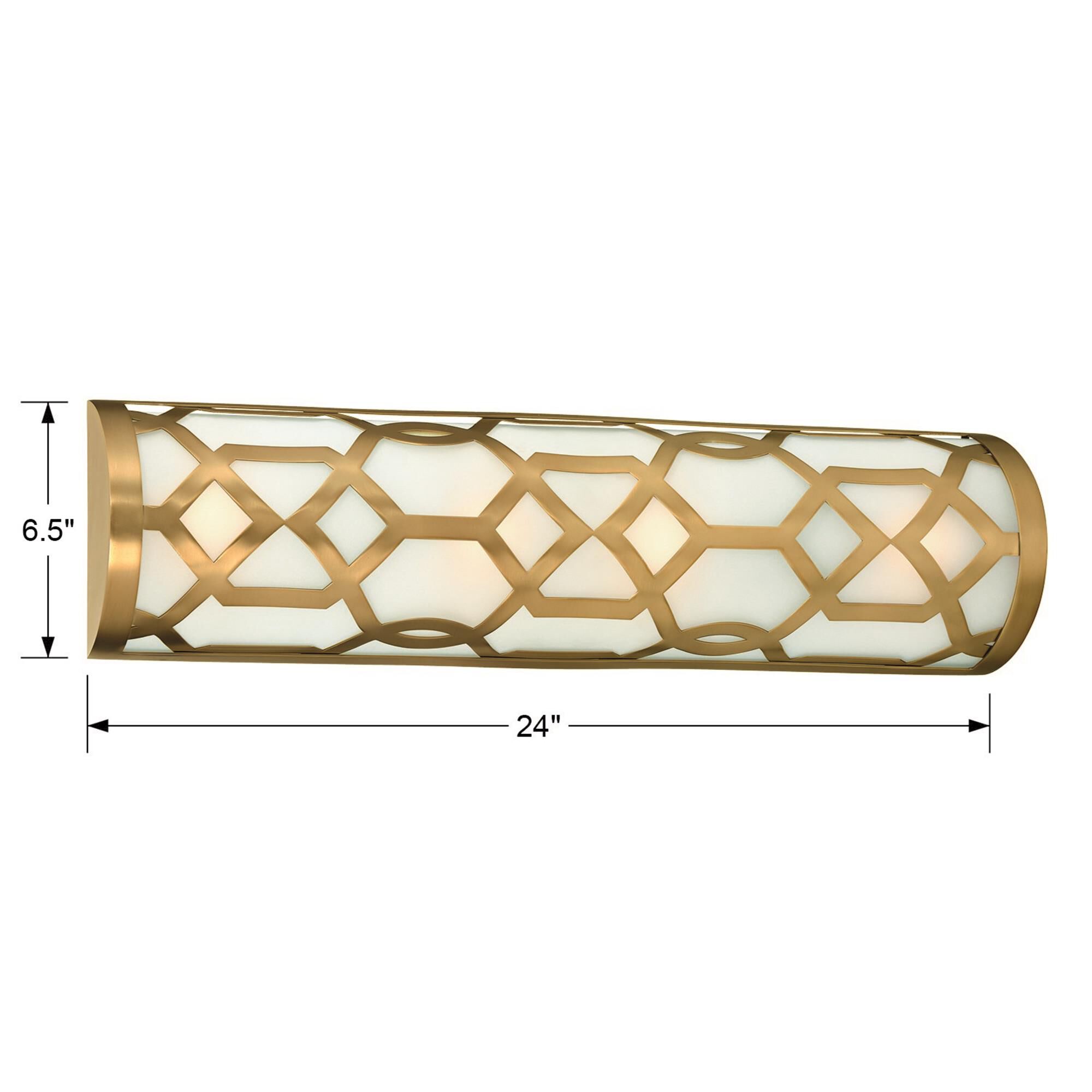 Shown in Aged Brass finish and Glass glass and White shade