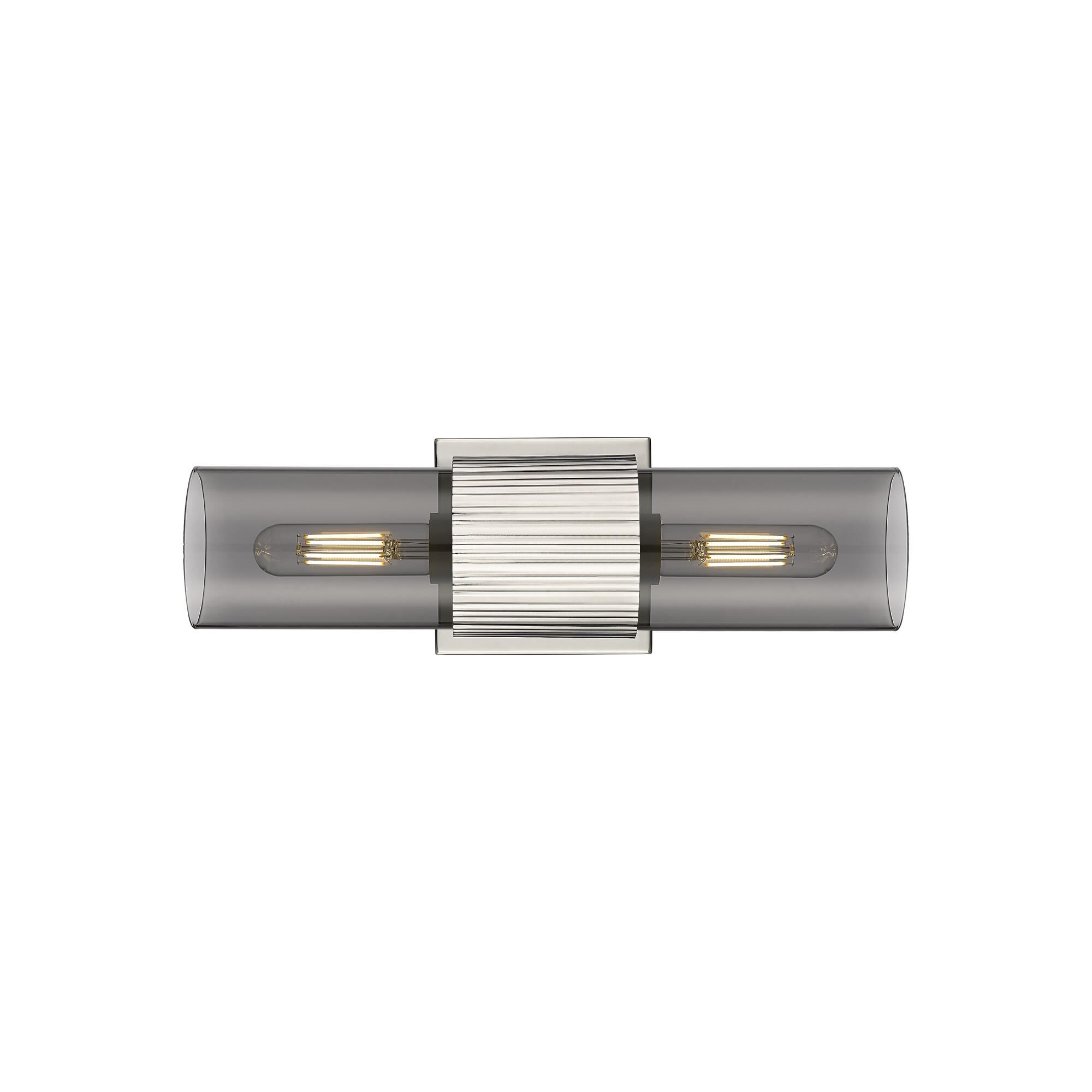 Shown in Polished Nickel finish and Plated Smoke glass