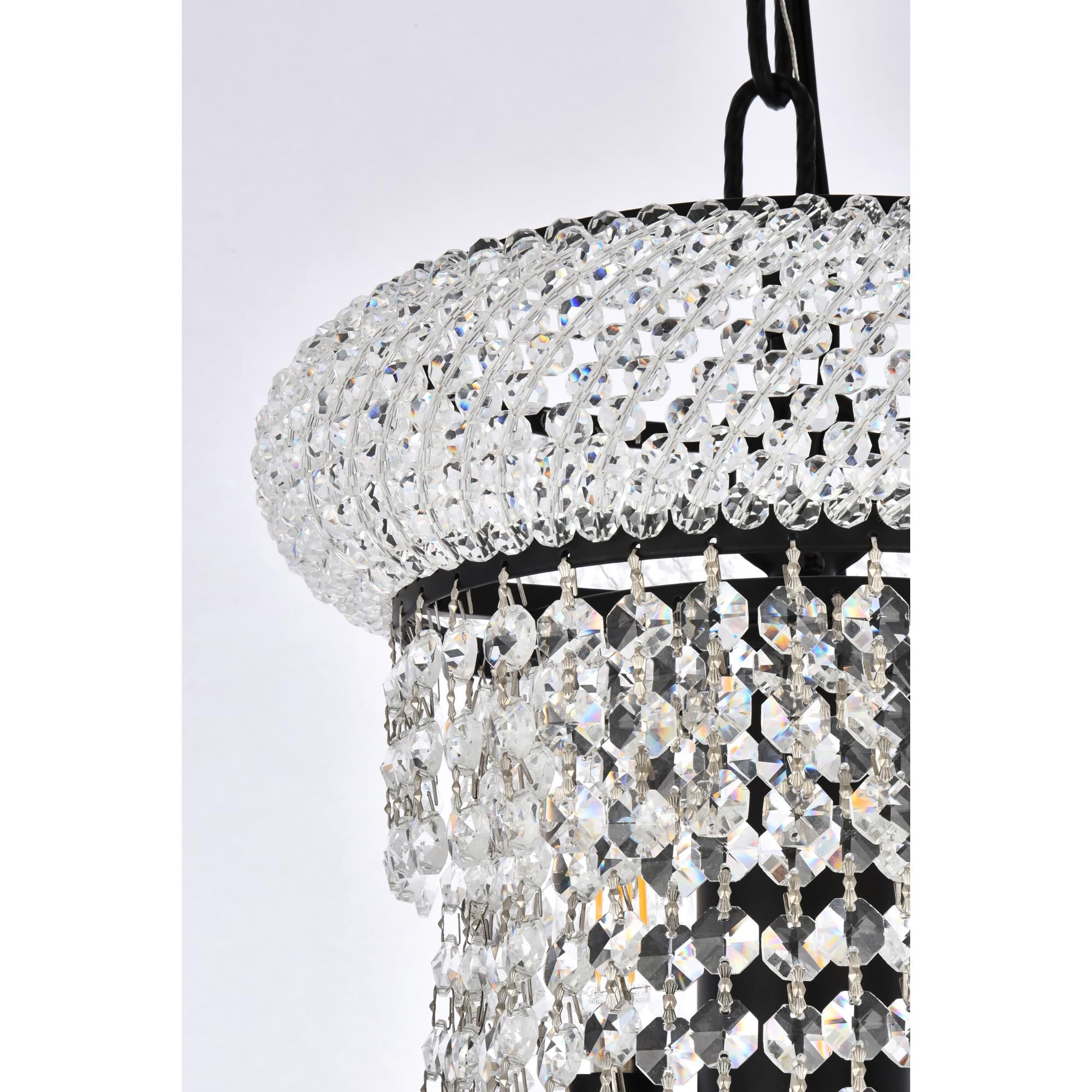 Shown in Black finish and Clear Royal Cut crystal