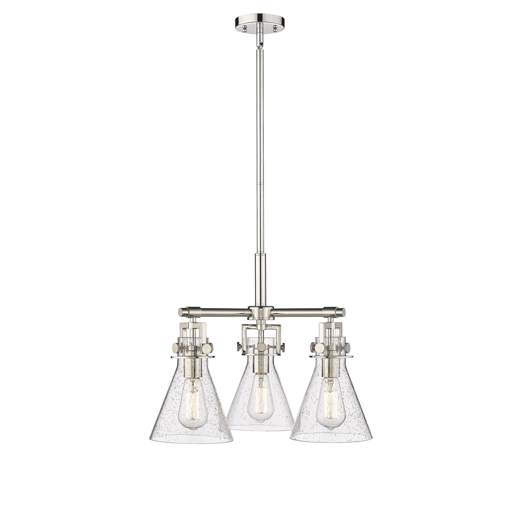 Shown in Polished Nickel finish and Seedy glass