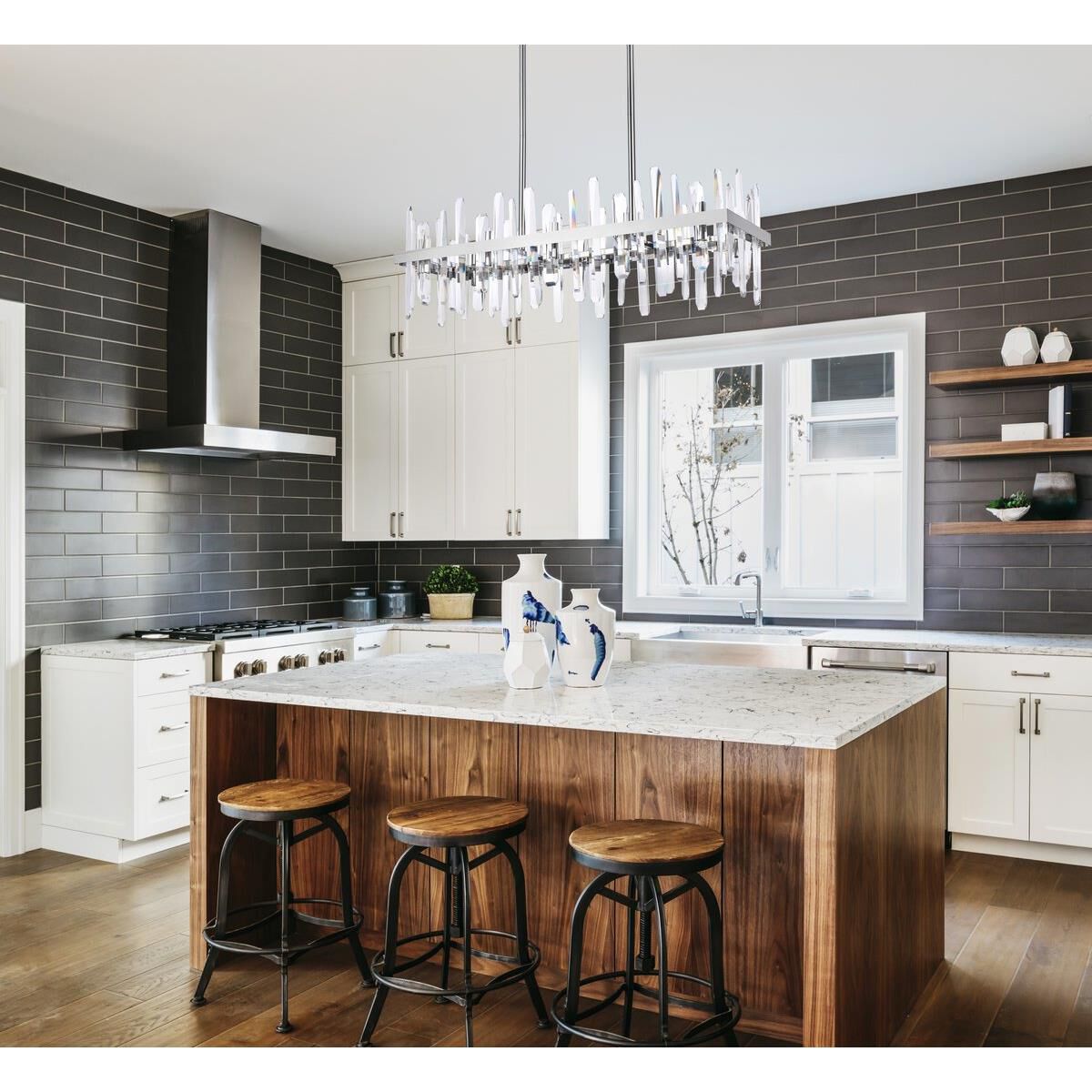 Serena 36 Inch 20 Light Linear Suspension Light by Elegant Lighting