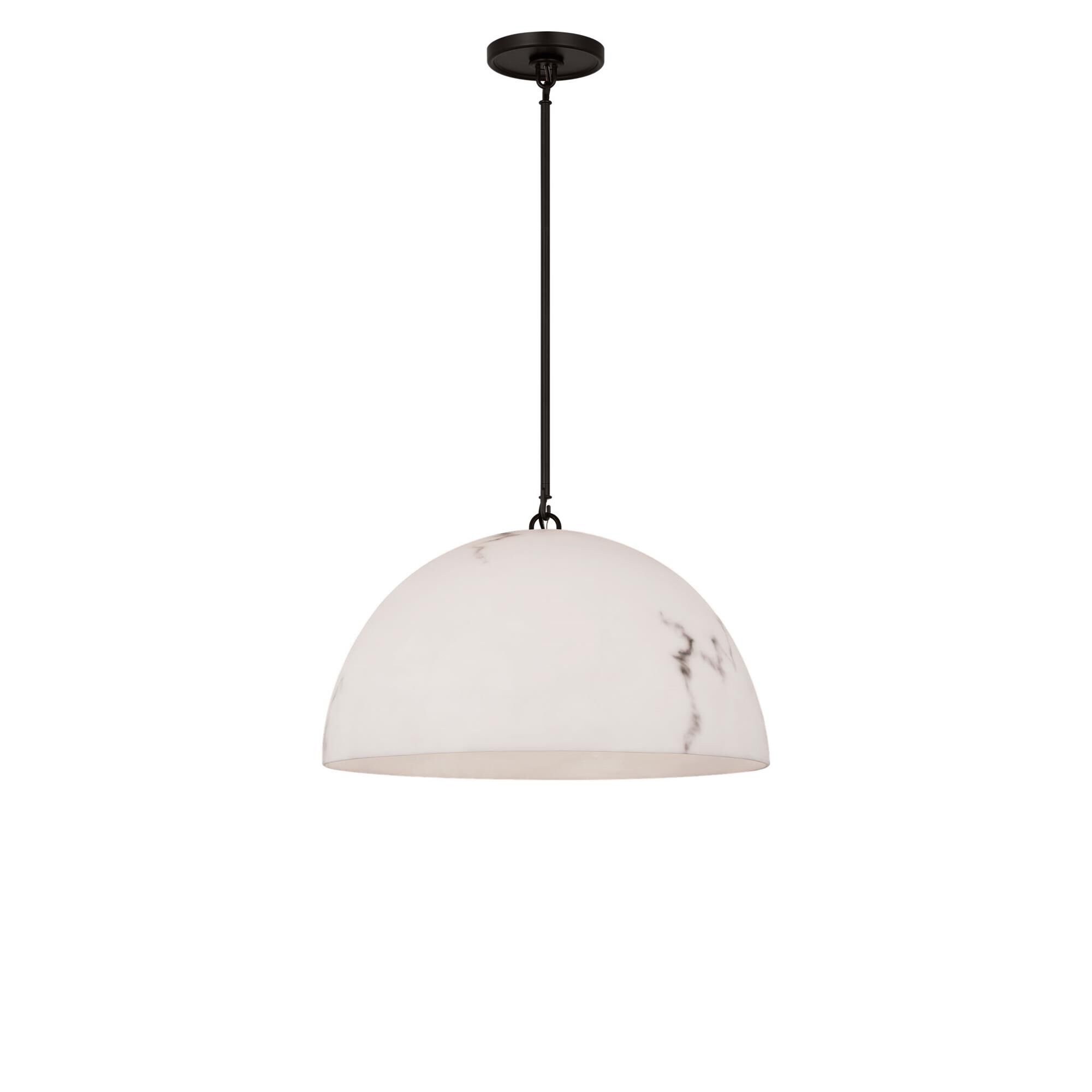 Shown in Aged Iron finish and Faux Alabaster Resin shade