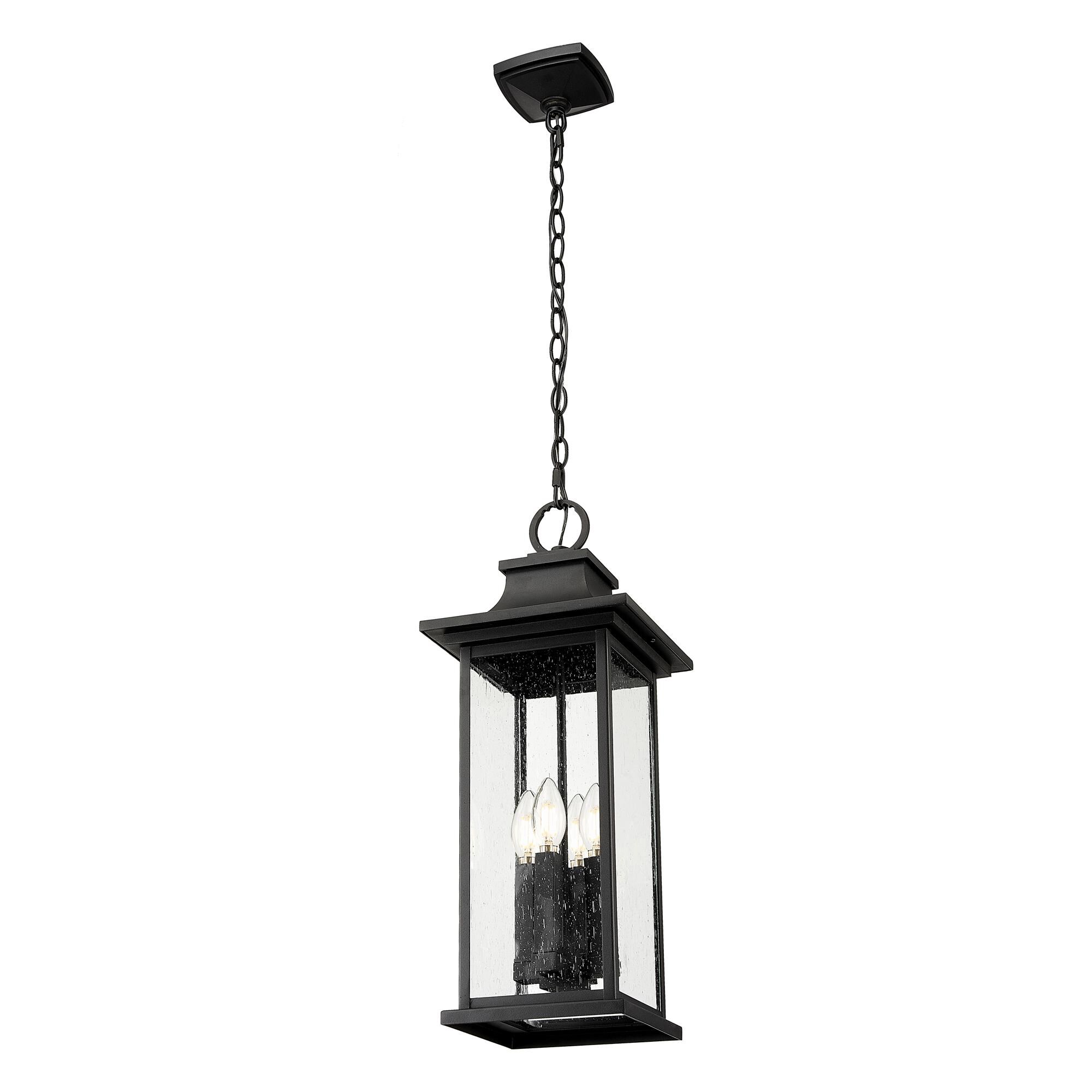 Shown in Black finish and Clear Seedy glass and Clear Seedy shade
