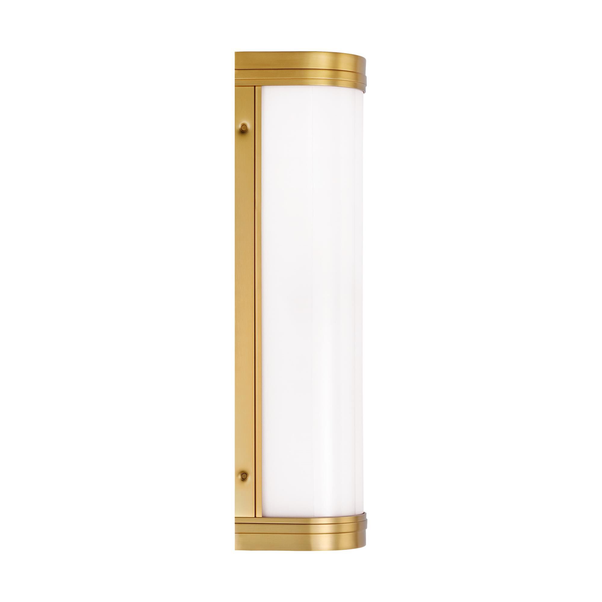 Shown in Burnished Brass finish and Opal Etched Glass shade