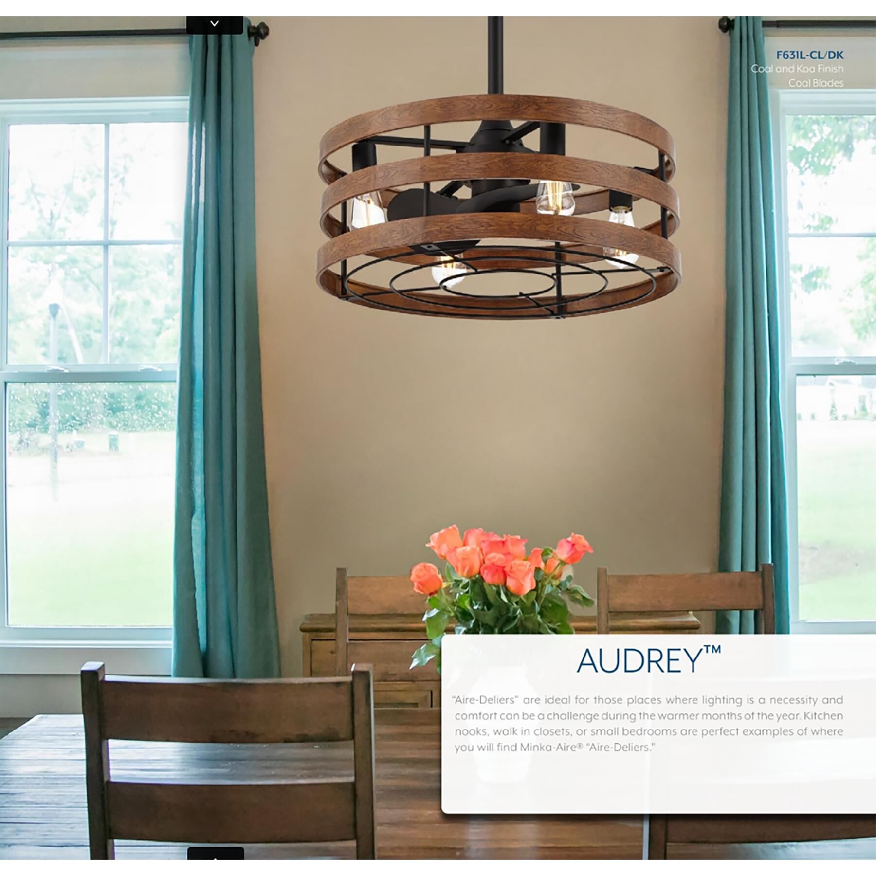 Audrey 26 Inch Chandelier Ceiling Fan by Minka Aire