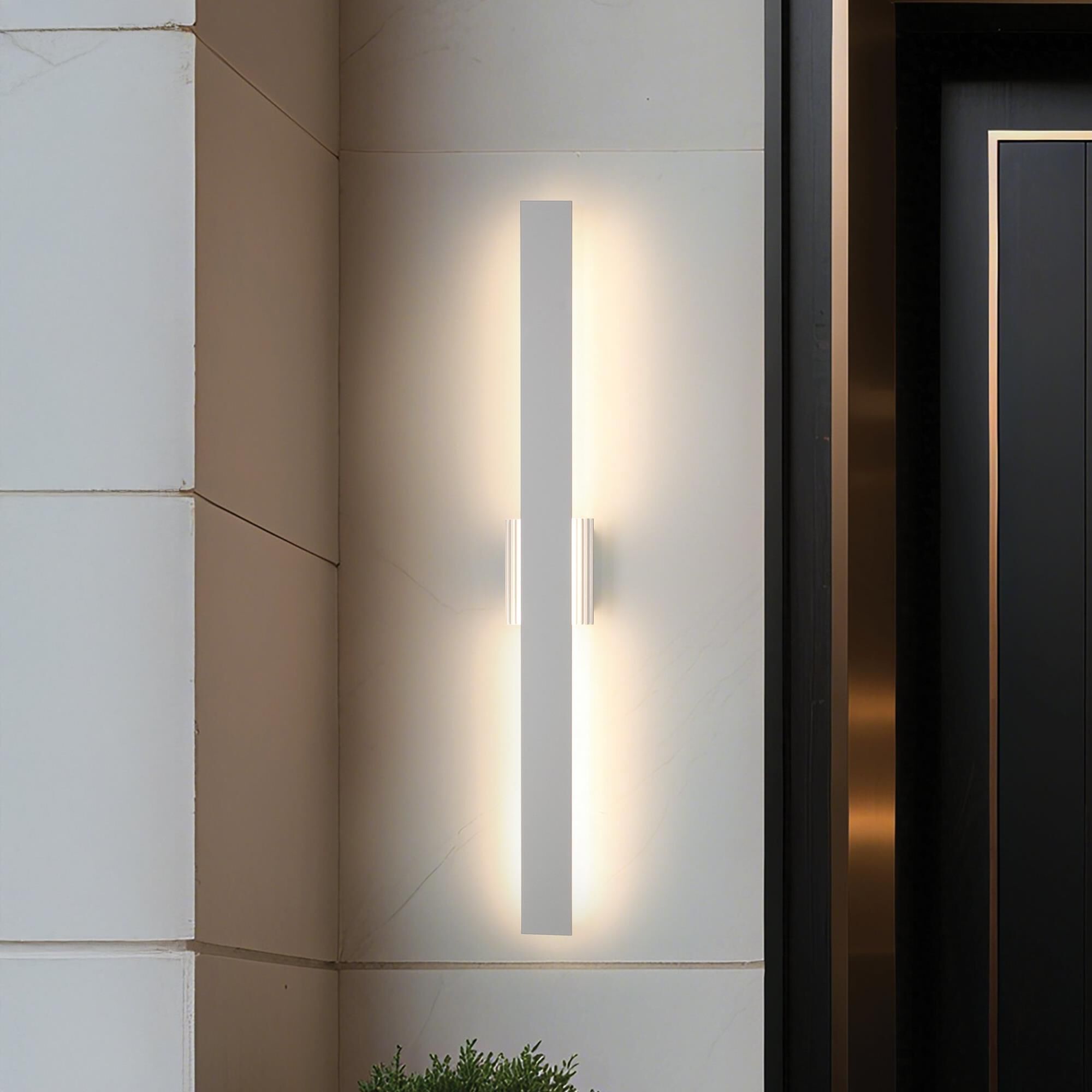 Shown in Textured White finish and Frosted Acrylic glass