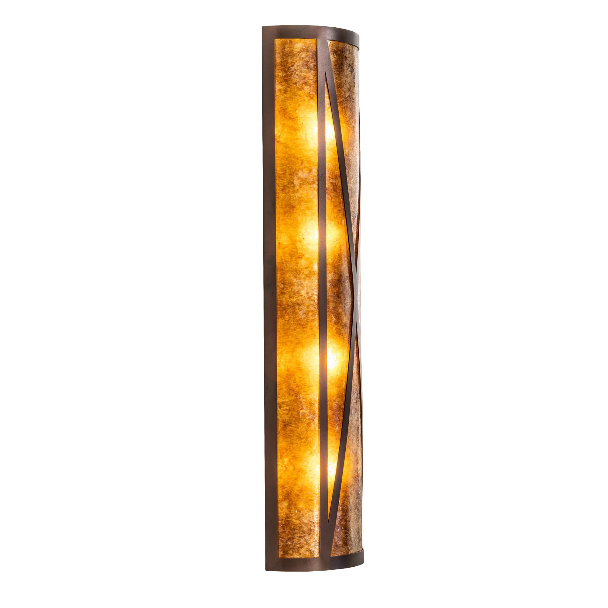 Shown in Mahogany Bronze finish and Amber Mica glass