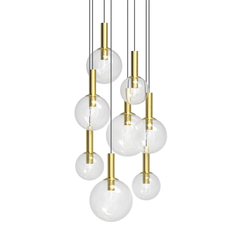 Bubbles 23 Inch 8 Light Multi Light Pendant by Sonneman