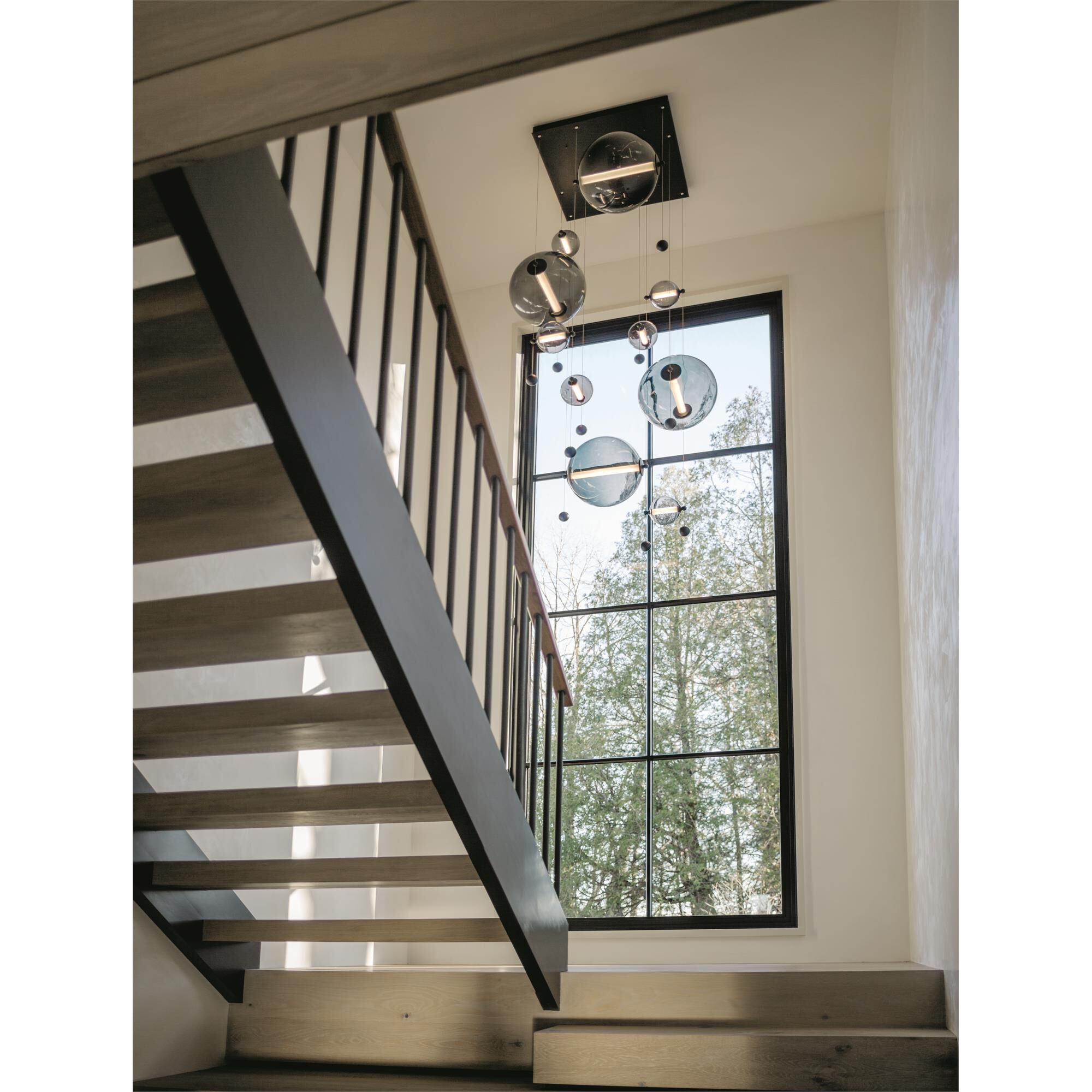 Shown in Black finish and Abacus Cool Grey glass