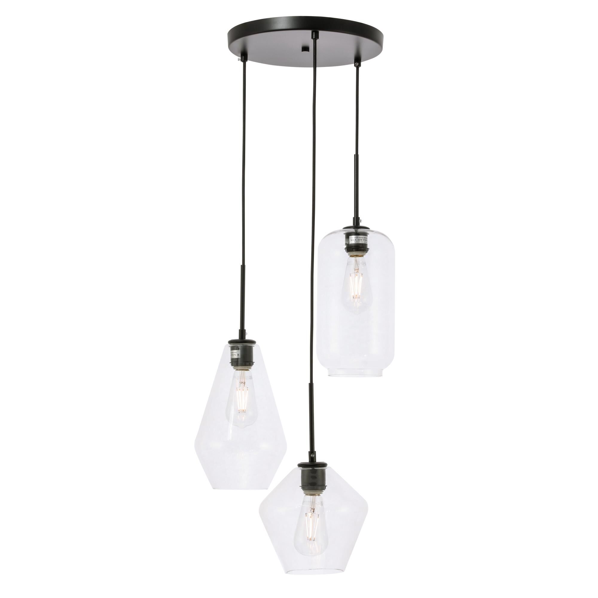 Gene 17 Inch Multi Light Pendant by Elegant Lighting