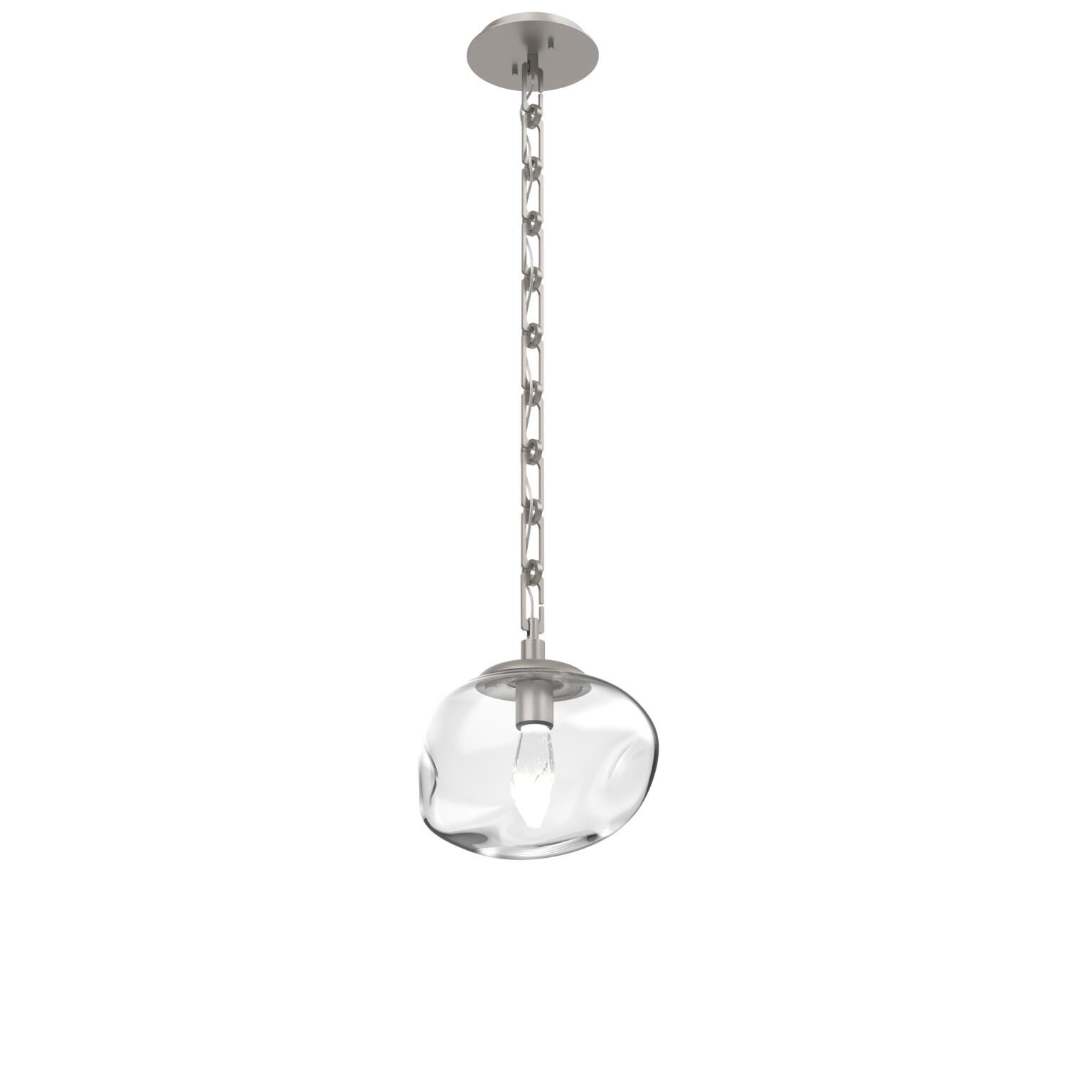 Shown in Beige Silver finish and Clear with Large Crystal glass