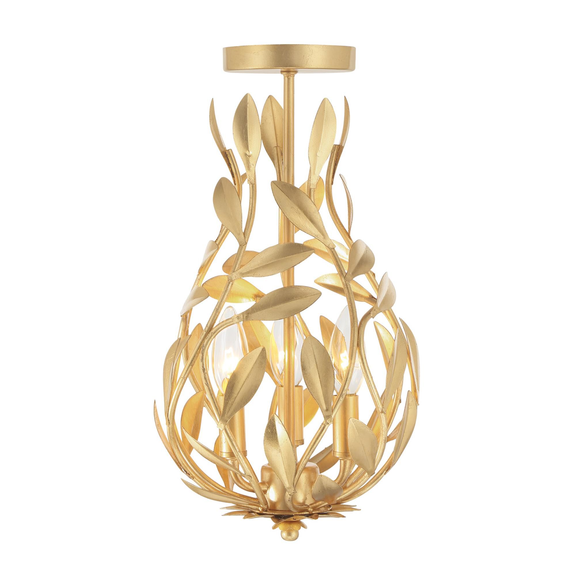 Broche 9 Inch Semi Flush Mount by Crystorama