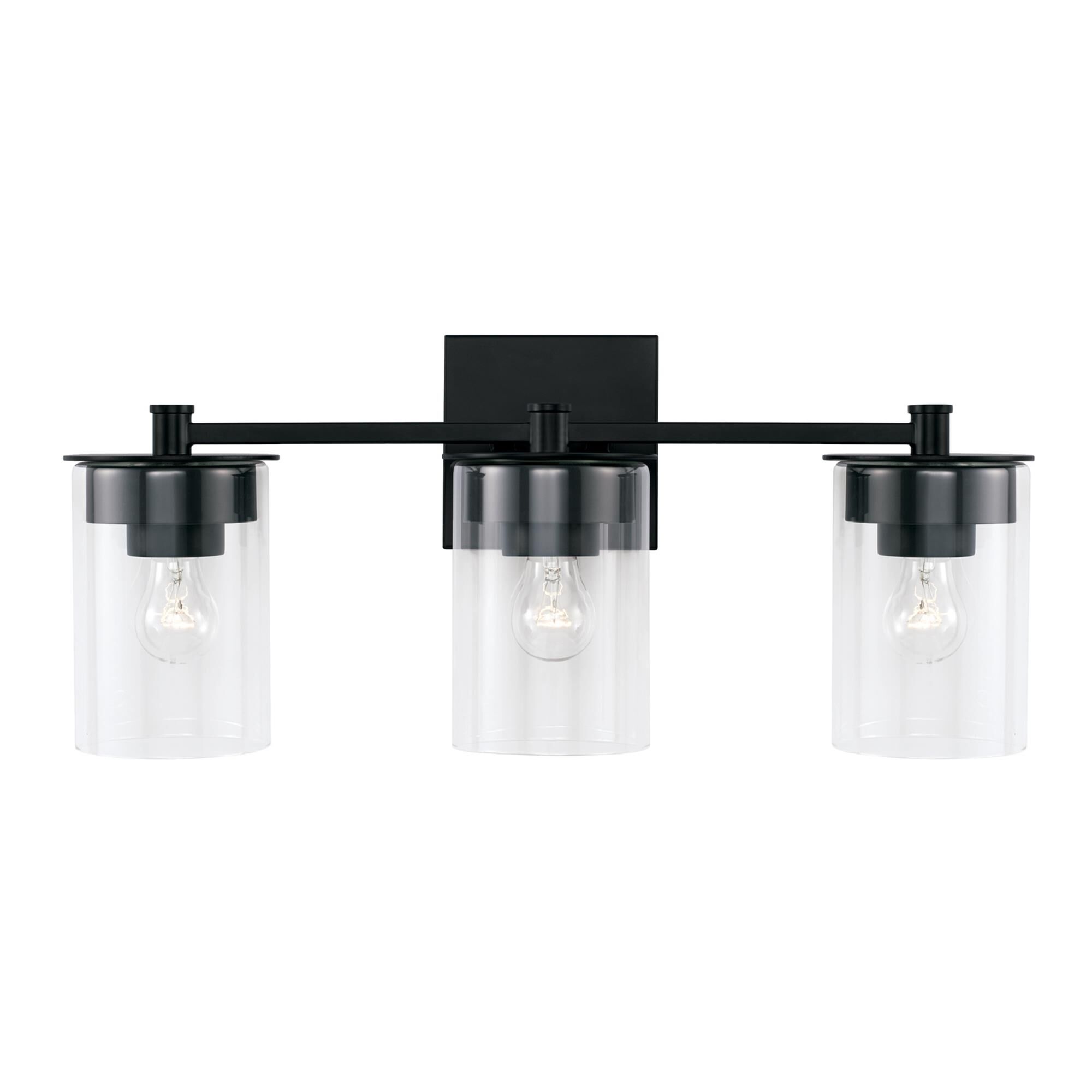 Shown in Matte Black finish and Clear glass