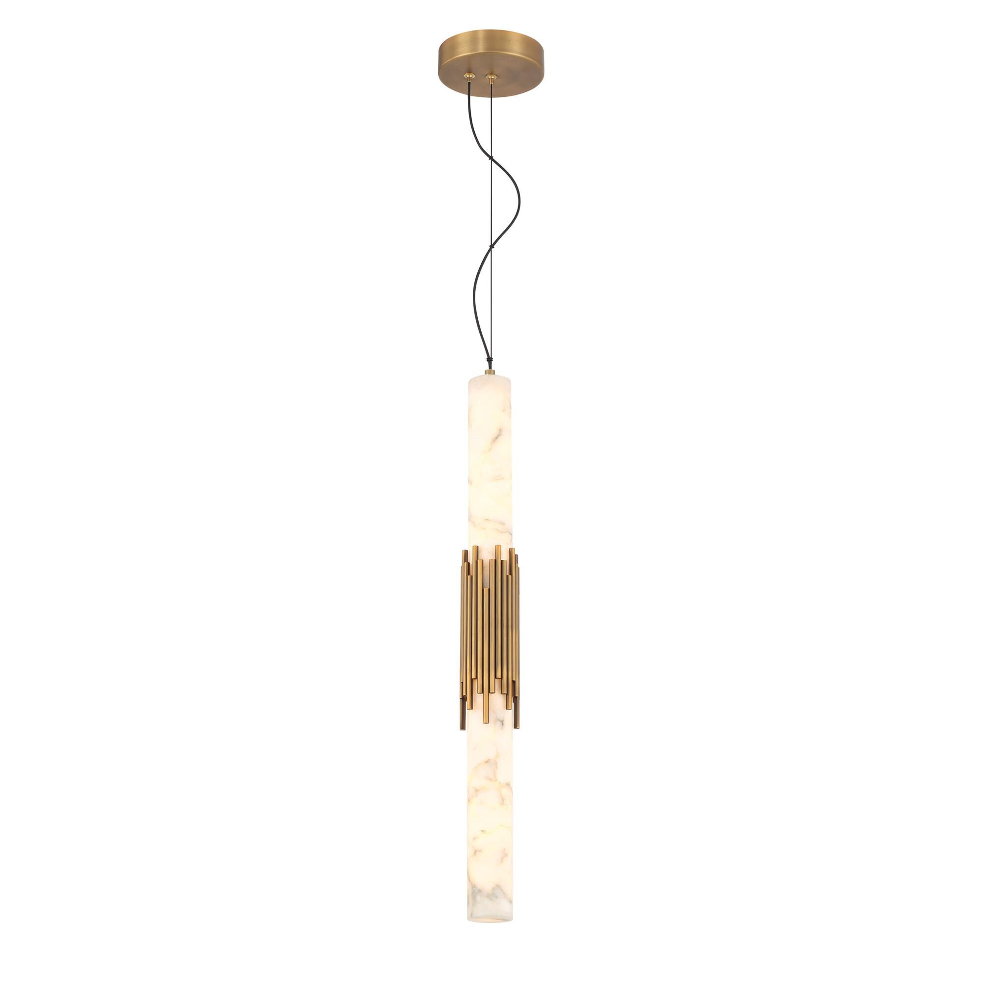 Shown in Antique Brass finish and Alabaster glass